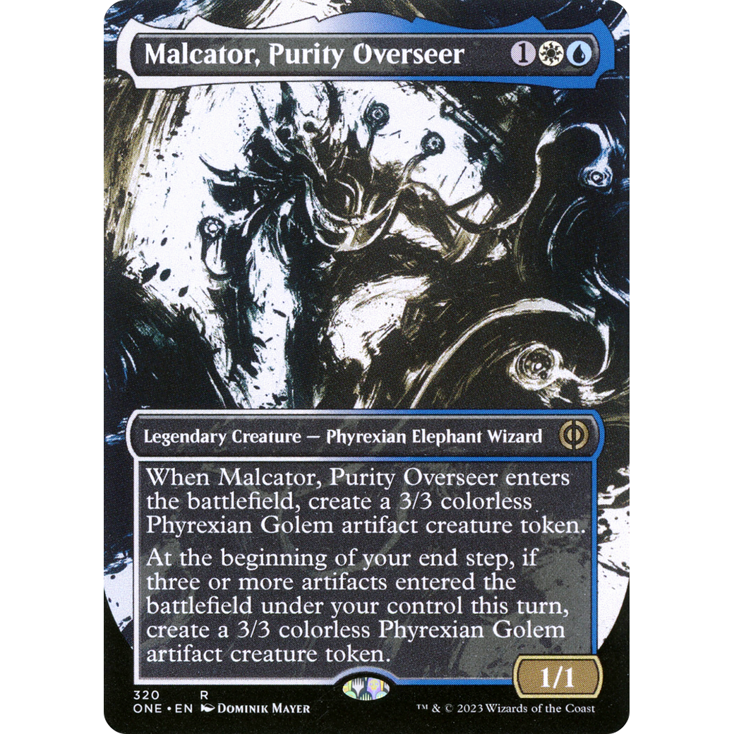 Malcator, Purity Overseer (ONE-320) - Phyrexia: All Will Be One: (Showcase) (Borderless) Foil