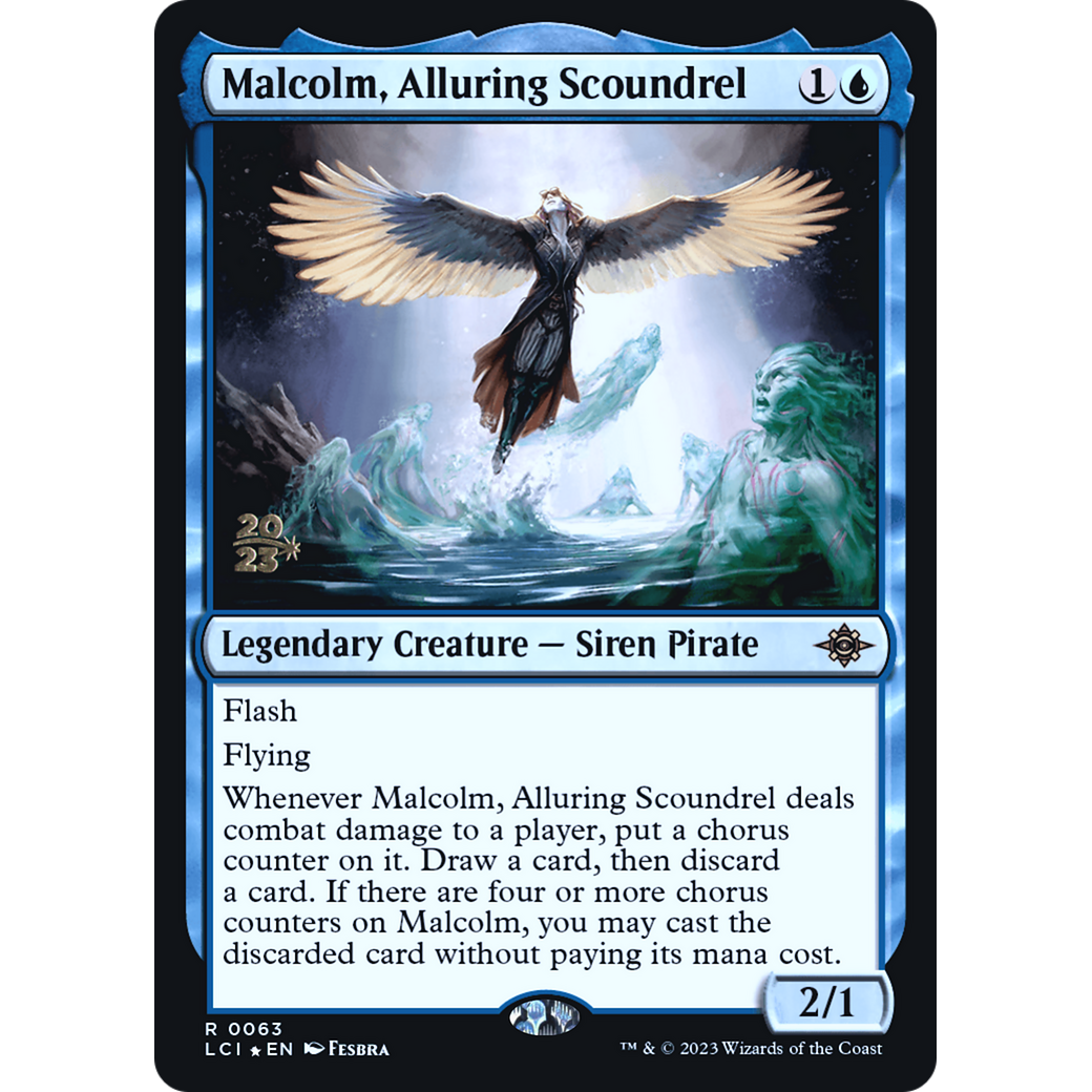 Malcolm, Alluring Scoundrel (PRE-63S) - The Lost Caverns of Ixalan Promos Foil