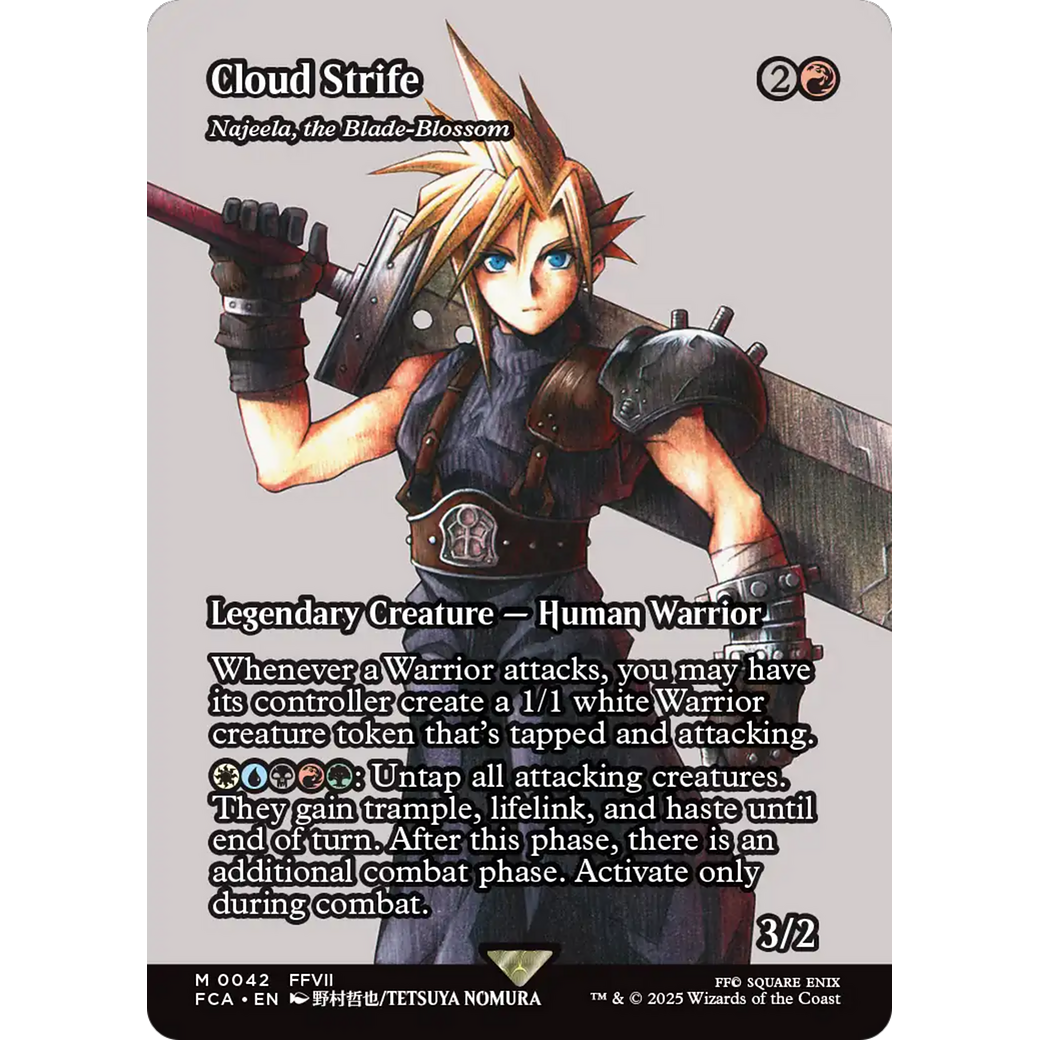 Cloud Strife - Najeela, the Blade-Blossom (Showcase) (FCA-042) - FINAL FANTASY: Through the Ages / Cloud Strife (Borderless) Foil