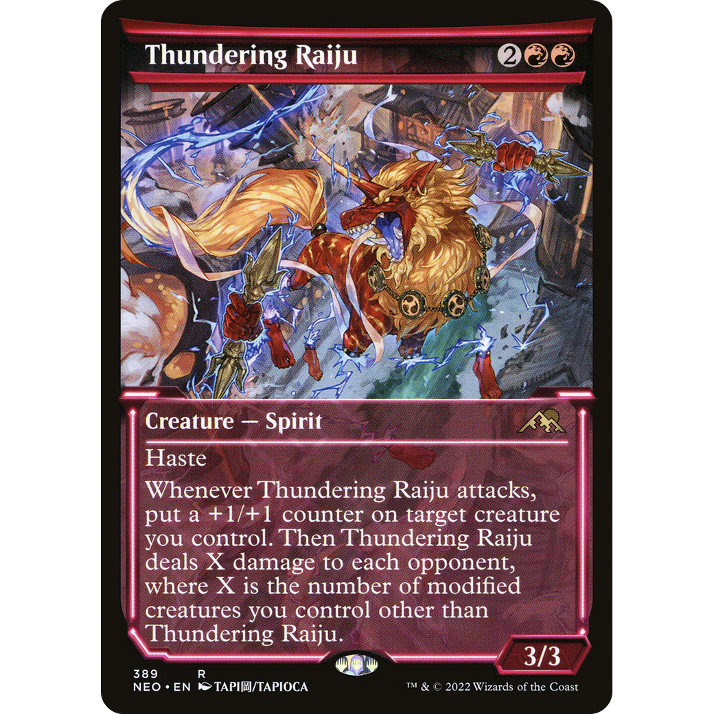Thundering Raiju (NEO-389) - Kamigawa: Neon Dynasty: (Showcase) Foil