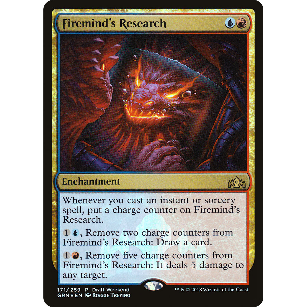 Firemind's Research (Draft Weekend) (LARP-171) - Guilds of Ravnica Promos Foil