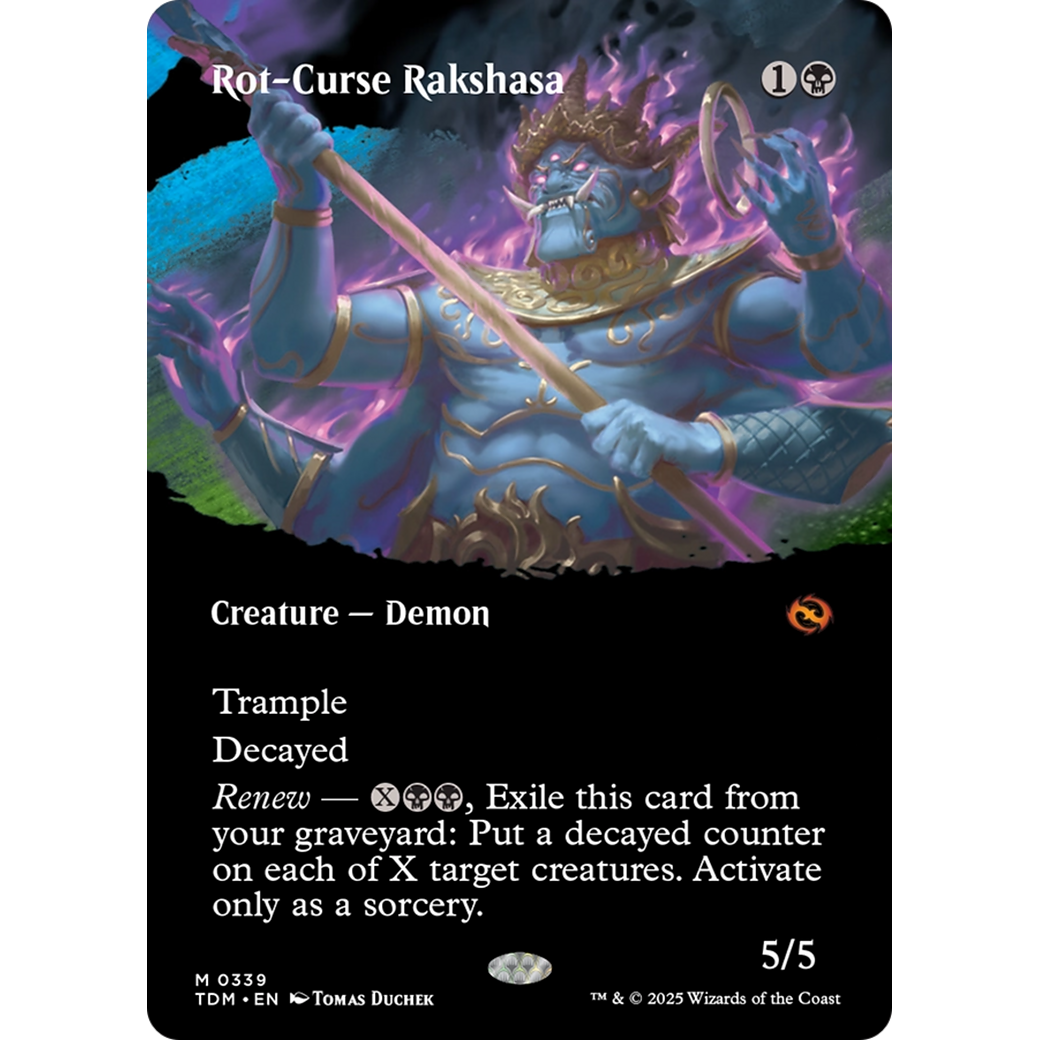 Rot-Curse Rakshasa (TDM-339) - Tarkir: Dragonstorm: (Showcase) (Borderless) Foil