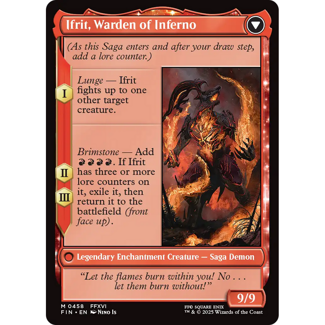 Clive, Ifrit's Dominant (Extended Art) (FIN-458) - FINAL FANTASY: (enchantment, Extended Art) Foil