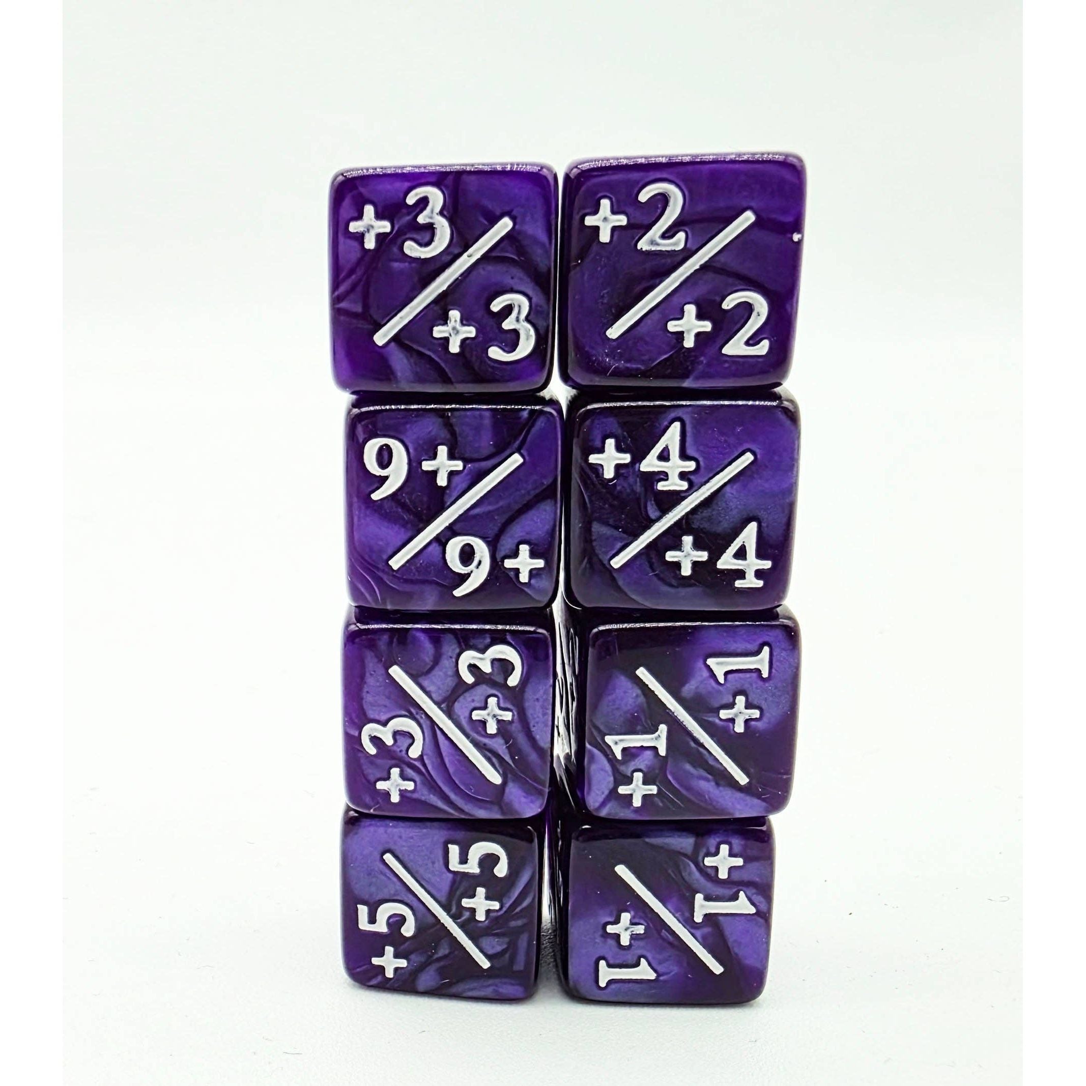 +1/+1 Pearl Purple Counters for Magic - Set of 8