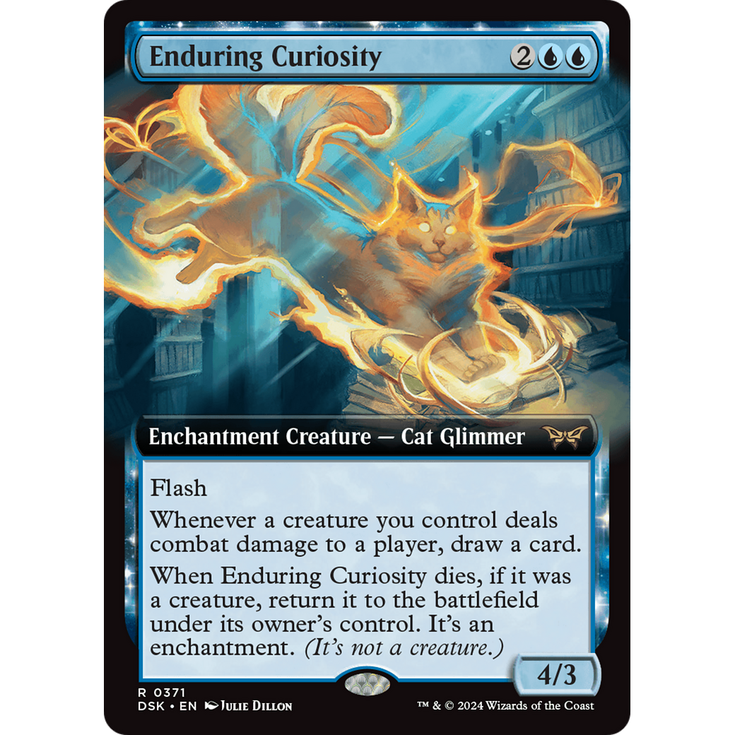 Enduring Curiosity (DSK-371) - Duskmourn: House of Horror: (Extended Art, enchantment) Foil
