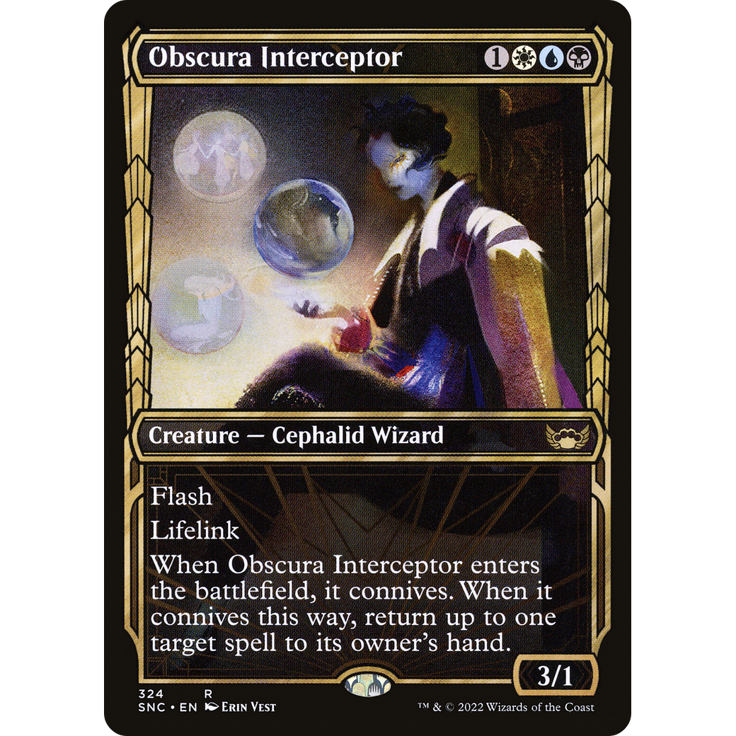 Obscura Interceptor (Showcase) (SNC-324) - Streets of New Capenna: (Showcase) Foil