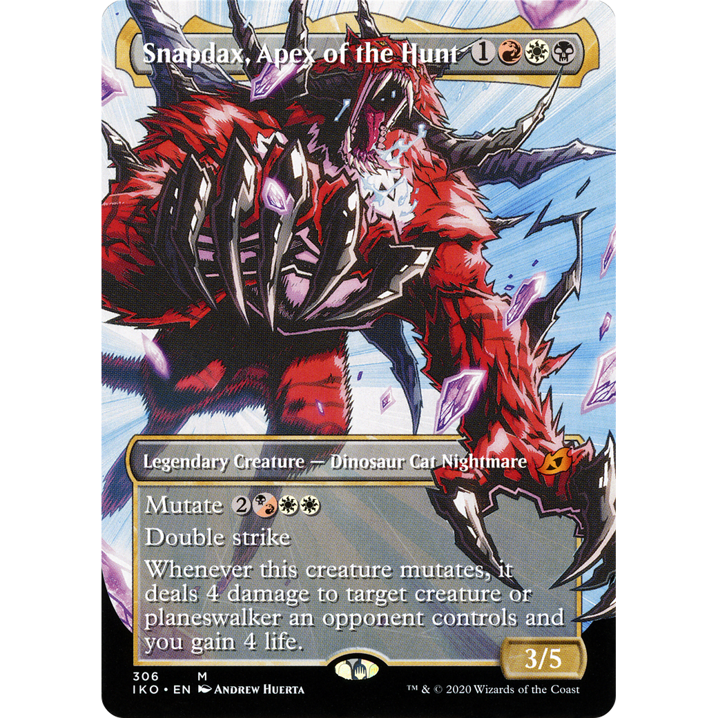 Snapdax, Apex of the Hunt (Showcase) (IKO-306) - Ikoria: Lair of Behemoths: (Showcase) (Borderless) Foil