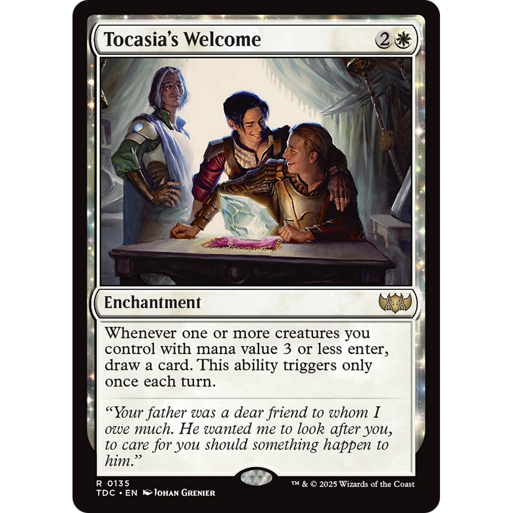 Tocasia's Welcome (TDC-135) - Commander: Tarkir: Dragonstorm: (enchantment)