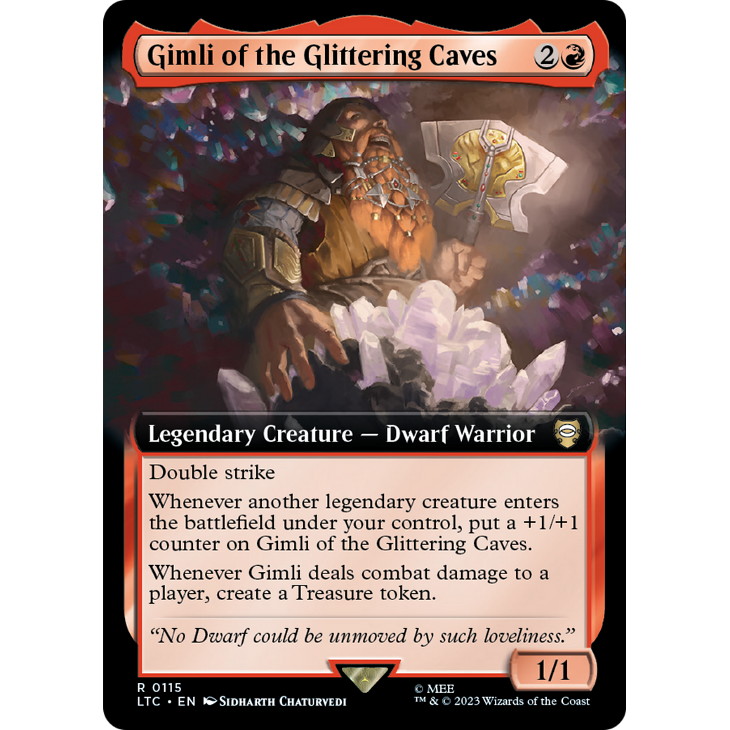 Gimli of the Glittering Caves (Extended Art) (LTC-115) - Tales of Middle-earth Commander: (Extended Art) Foil