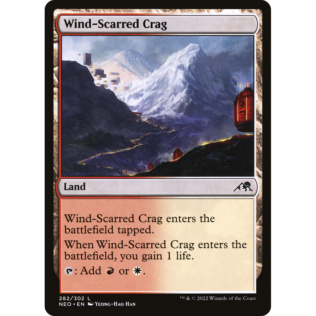 Wind-Scarred Crag (NEO-282) - Kamigawa: Neon Dynasty Foil