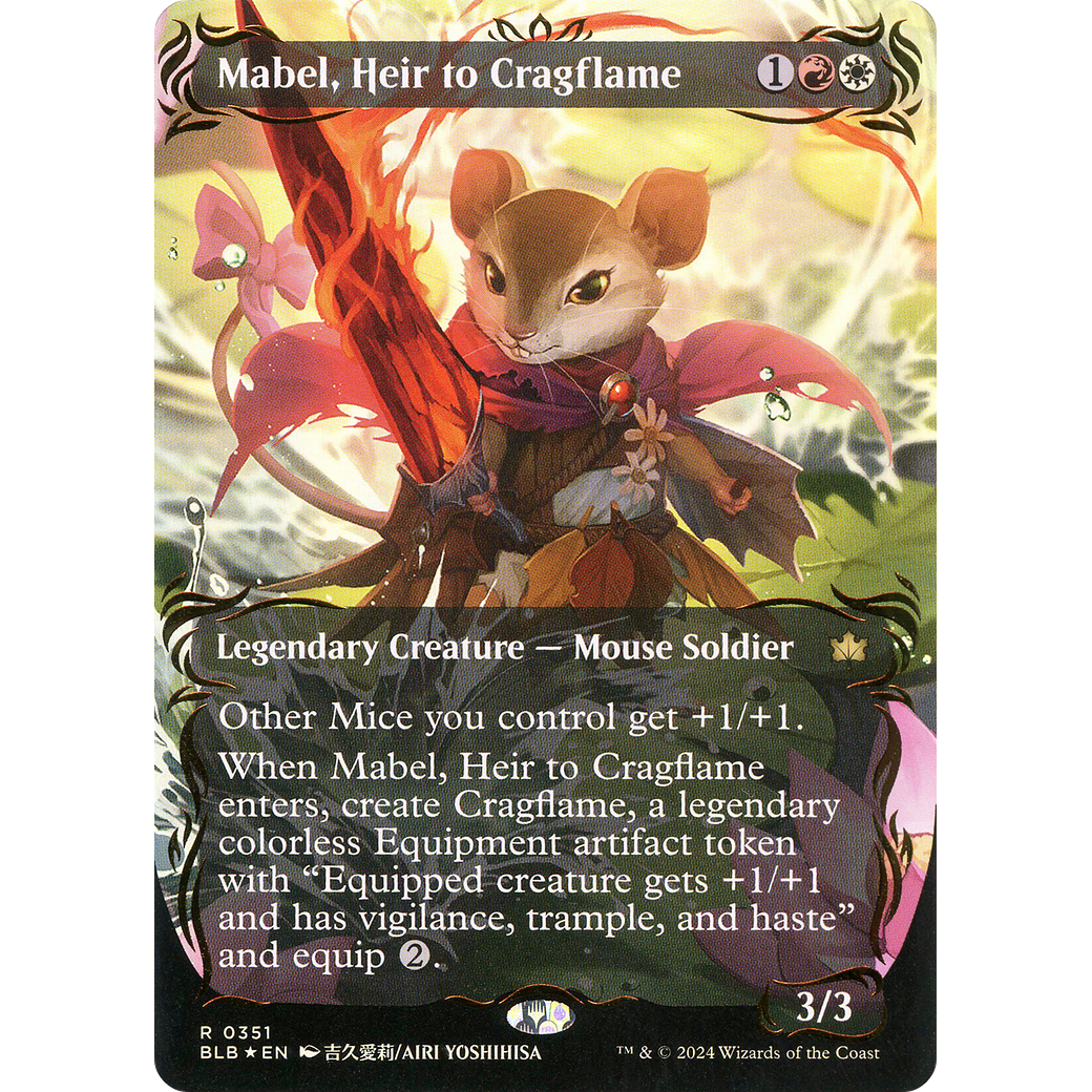 Mabel, Heir to Cragflame (BLB-351) - Bloomburrow: (Showcase) (Borderless) Foil