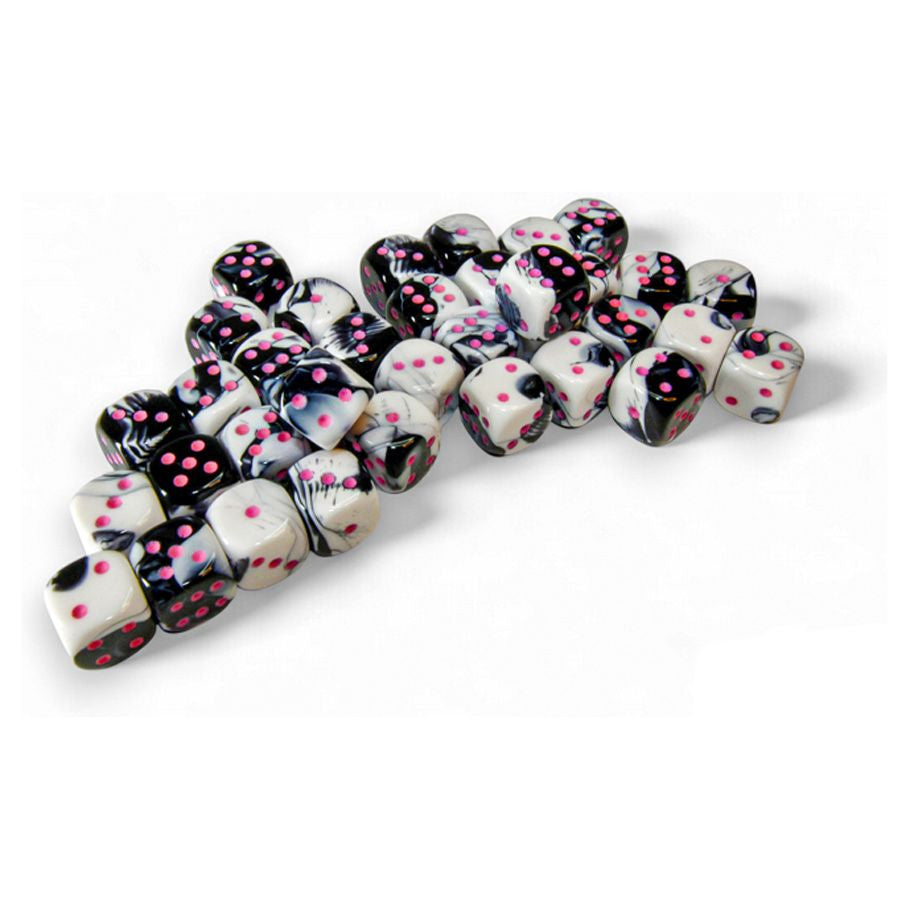 Chessex Gemini Black-White/Pink Six-Sided 12mm Dice