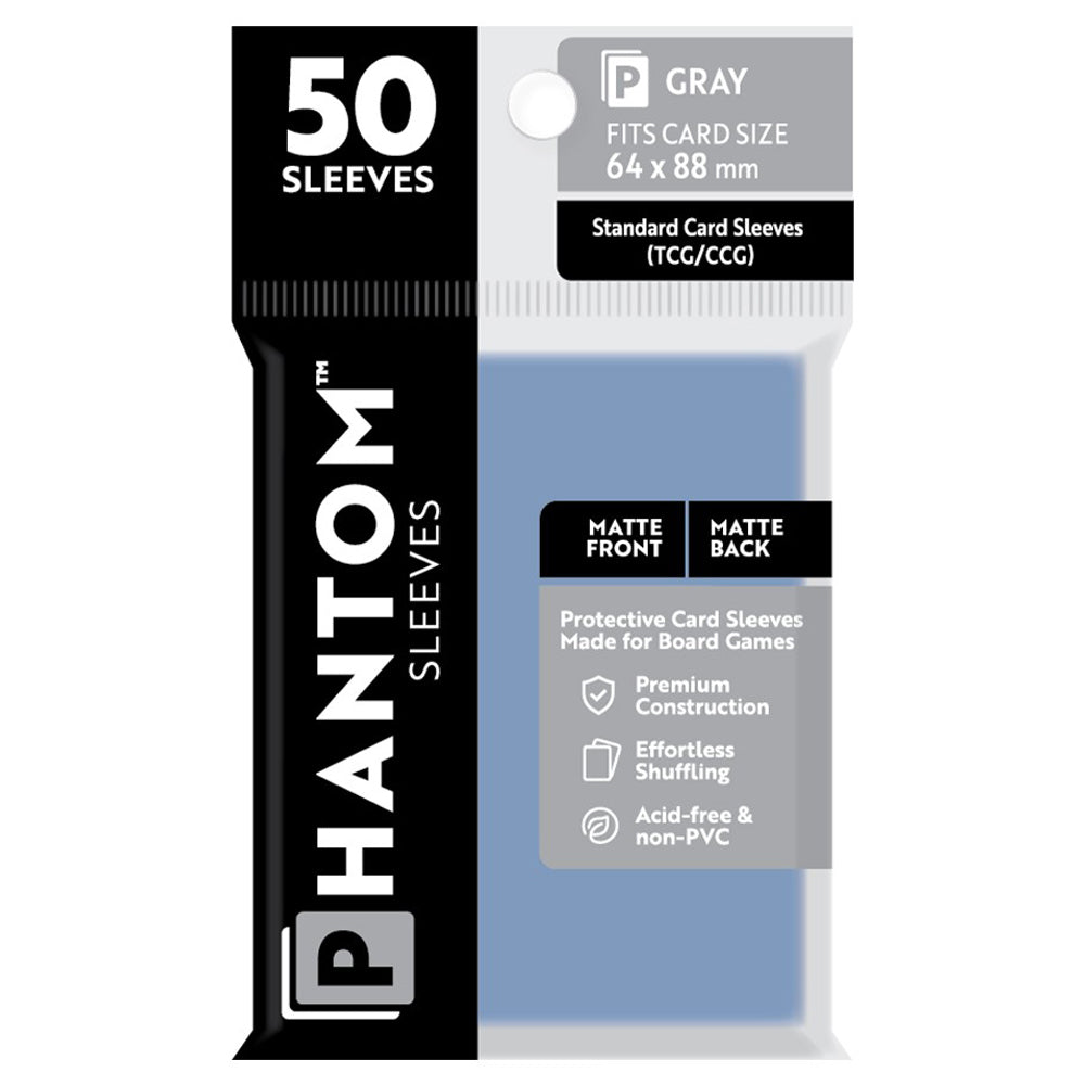 Phantom: Gray Matte/Matte 50ct Sleeves 64mmX88mm