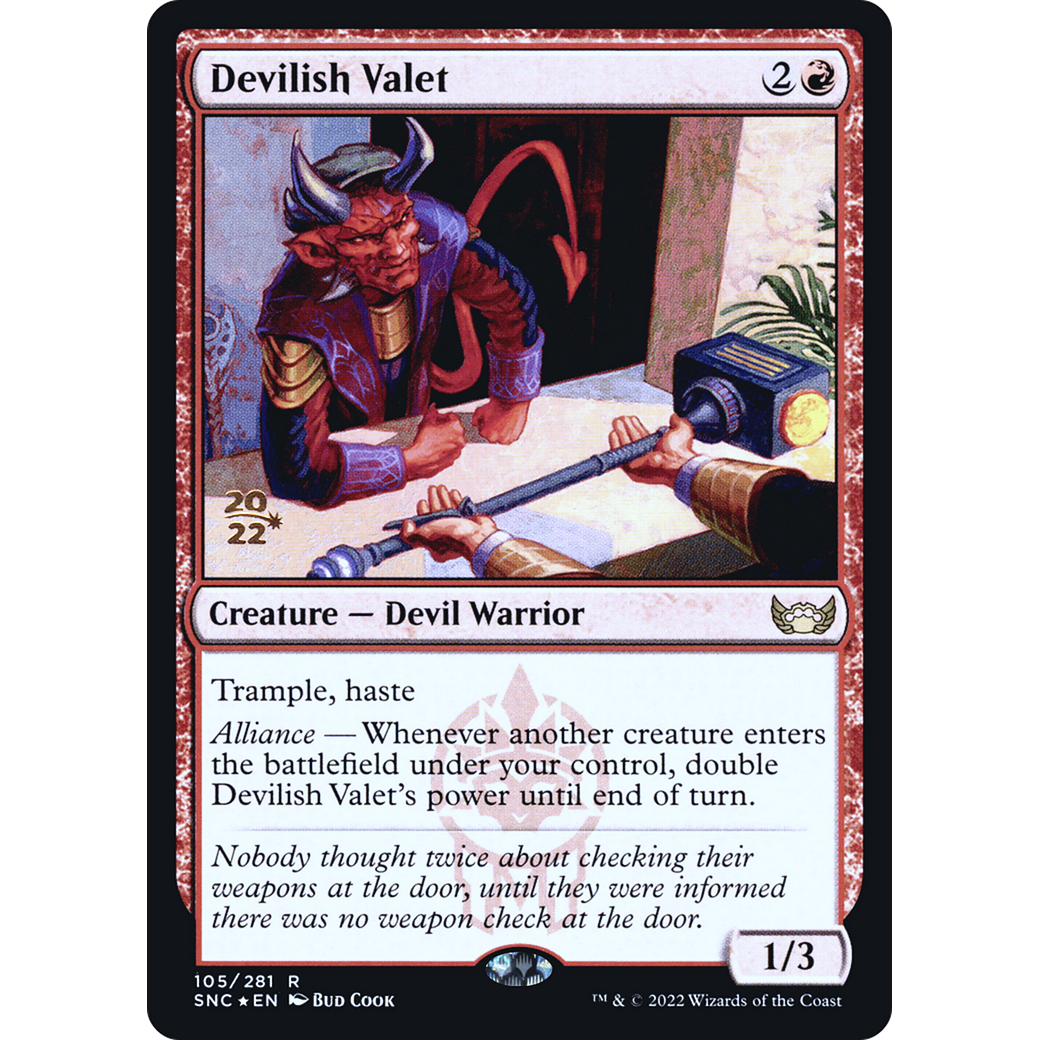 Devilish Valet (PRE-105) - Streets of New Capenna Promos Foil