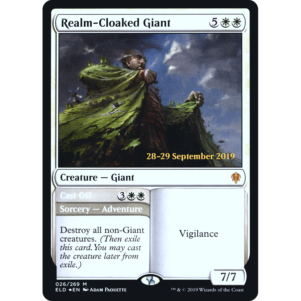 Realm-Cloaked Giant (PRE-026) - Throne of Eldraine Promos Foil