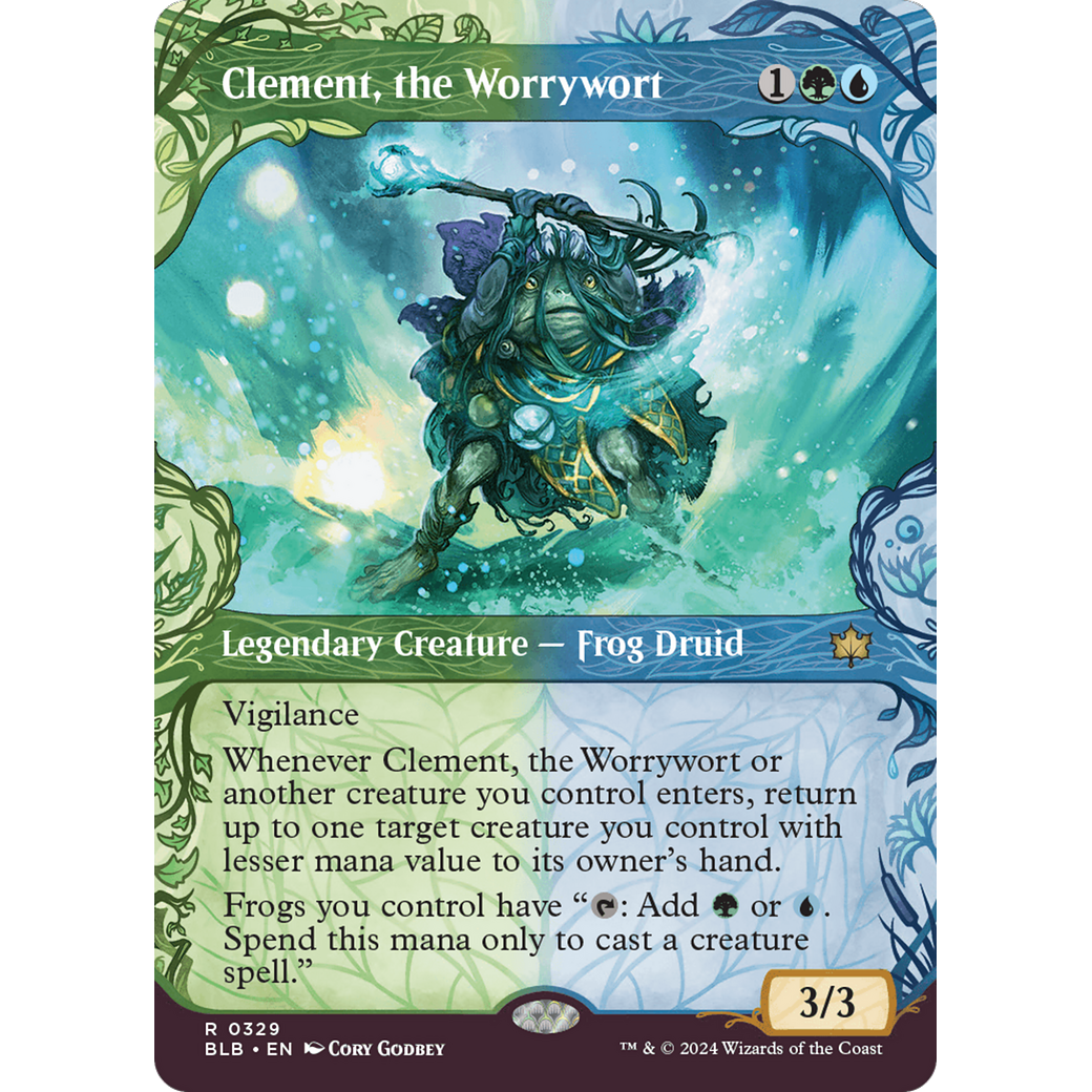 Clement, the Worrywort (BLB-329) - Bloomburrow: (Showcase) (Borderless) Foil