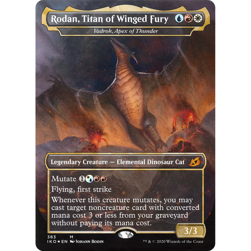 Rodan, Titan of Winged Fury - Vadrok, Apex of Thunder (IKO-383) - Ikoria: Lair of Behemoths / Rodan, Titan of Winged Fury (Borderless) Foil