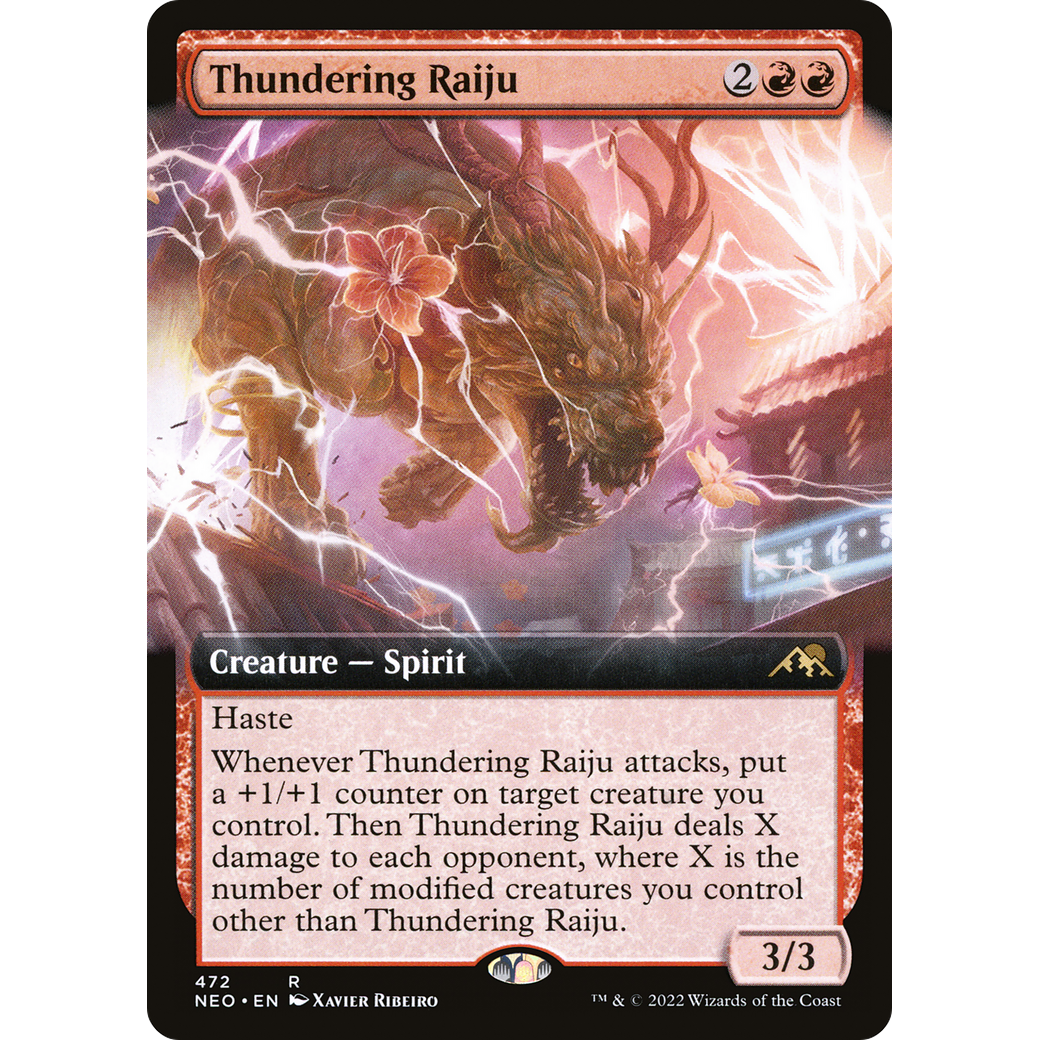 Thundering Raiju (NEO-472) - Kamigawa: Neon Dynasty: (Extended Art)