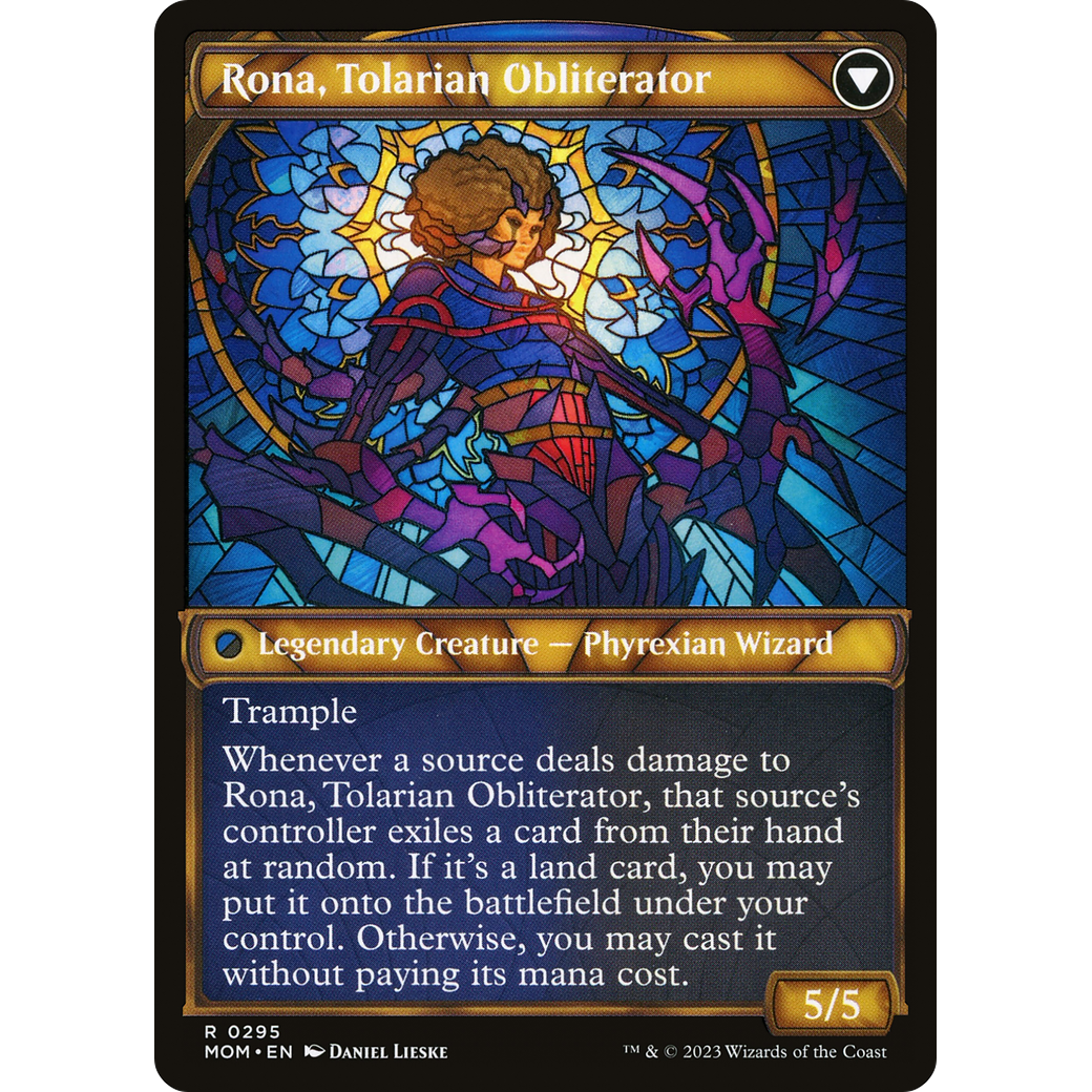 Rona, Herald of Invasion // Rona, Tolarian Obliterator (MOM-295) - March of the Machine: (Showcase) Foil