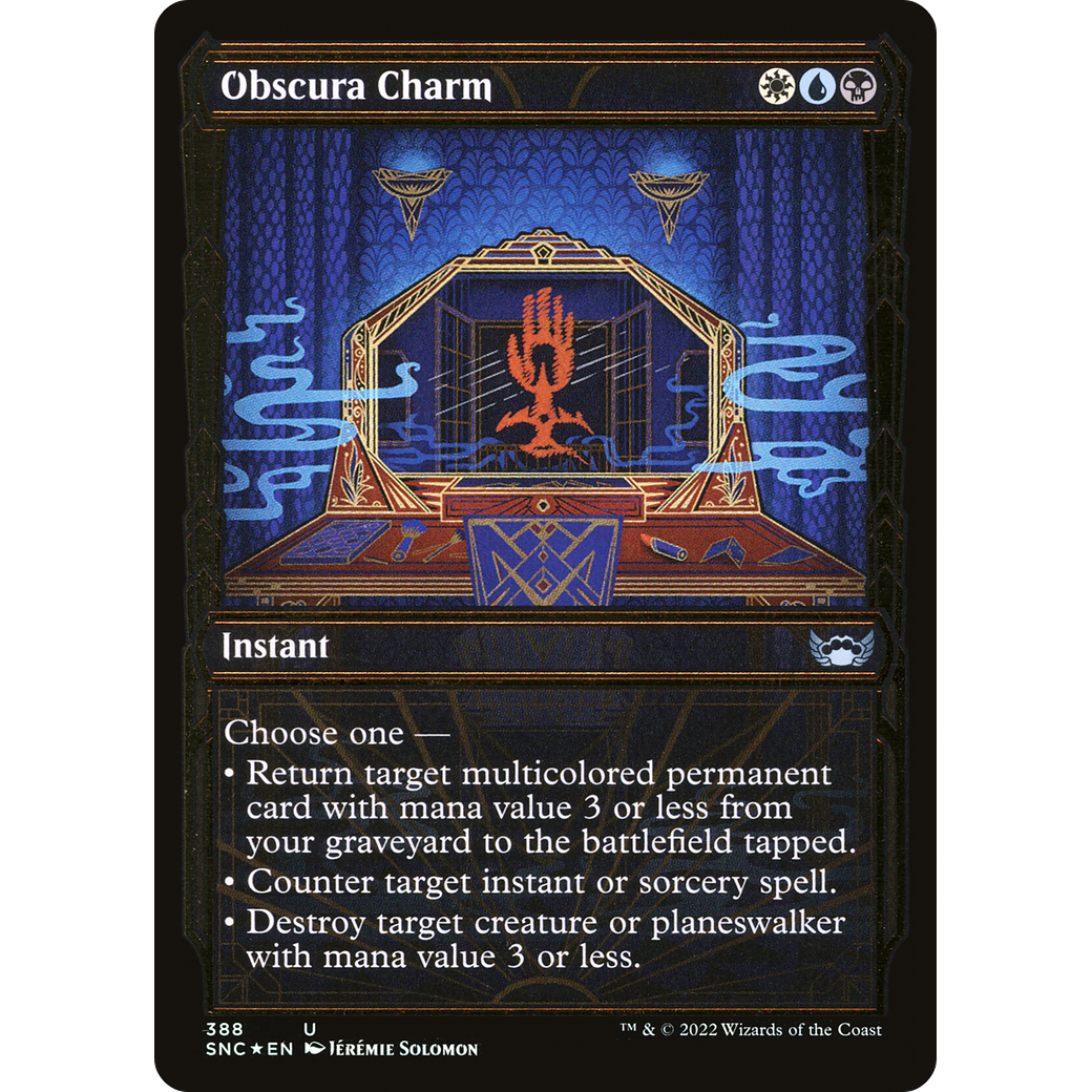 Obscura Charm (Gilded Foil) (SNC-388) - Streets of New Capenna: (Showcase) Foil