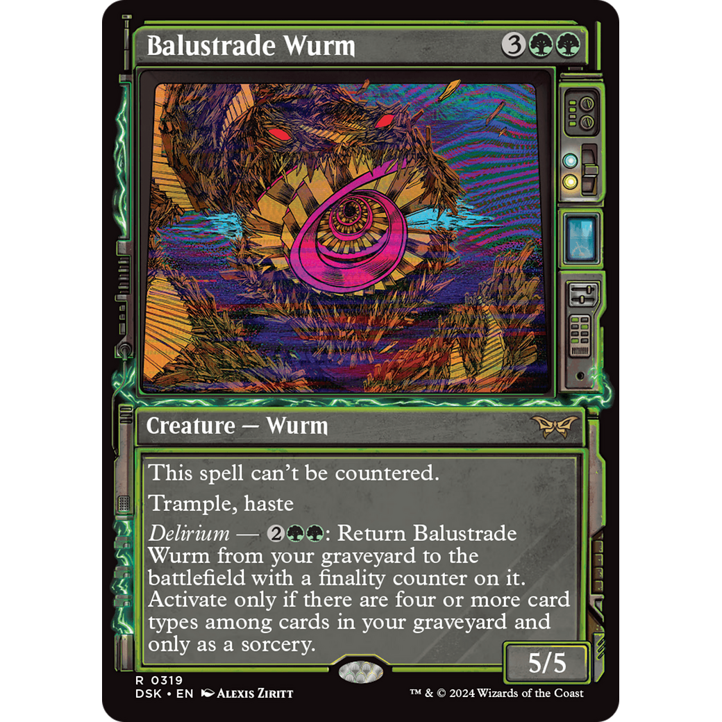 Balustrade Wurm (DSK-319) - Duskmourn: House of Horror: (Showcase) Foil