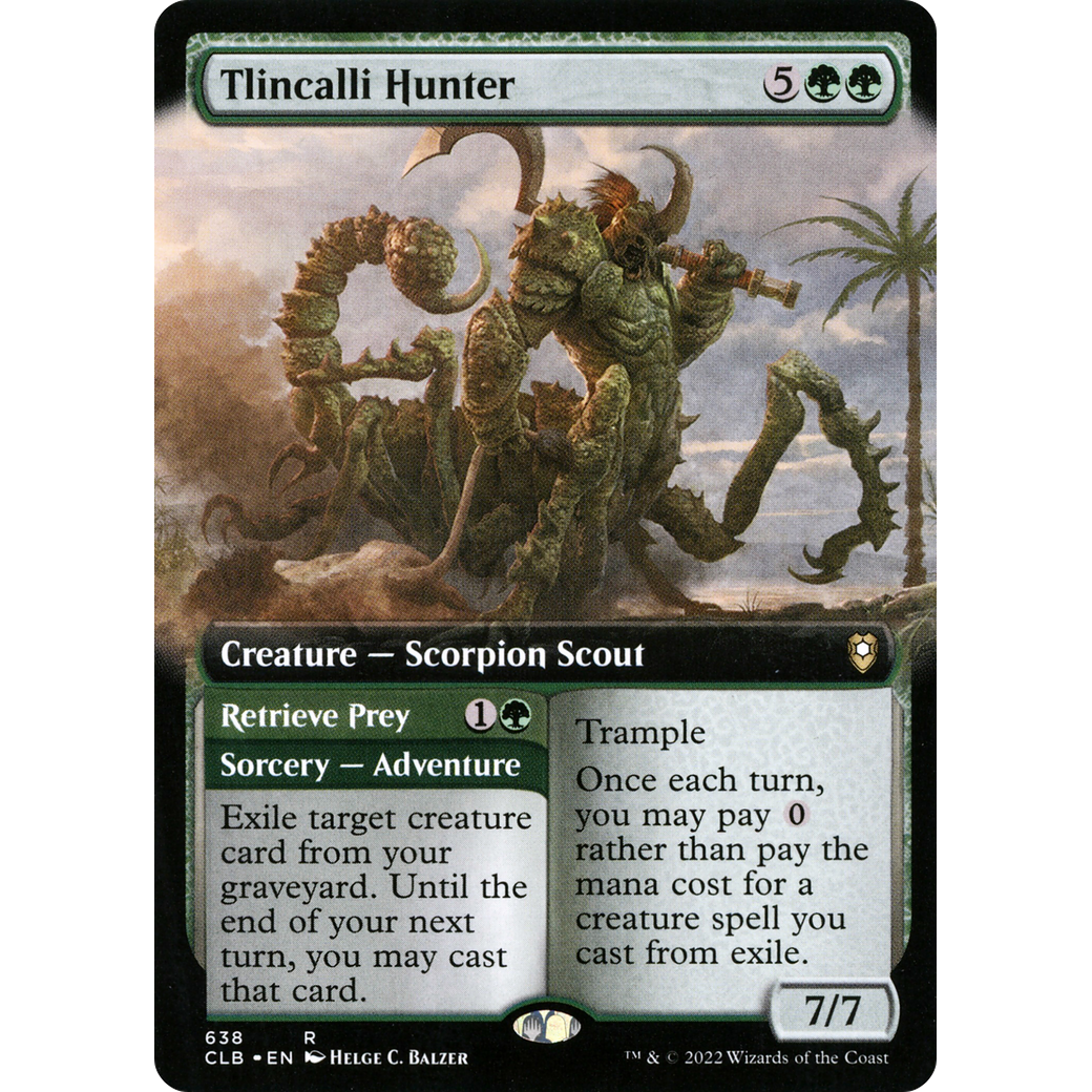 Tlincalli Hunter // Retrieve Prey (CLB-638) - Commander Legends: Battle for Baldur's Gate: (Extended Art)