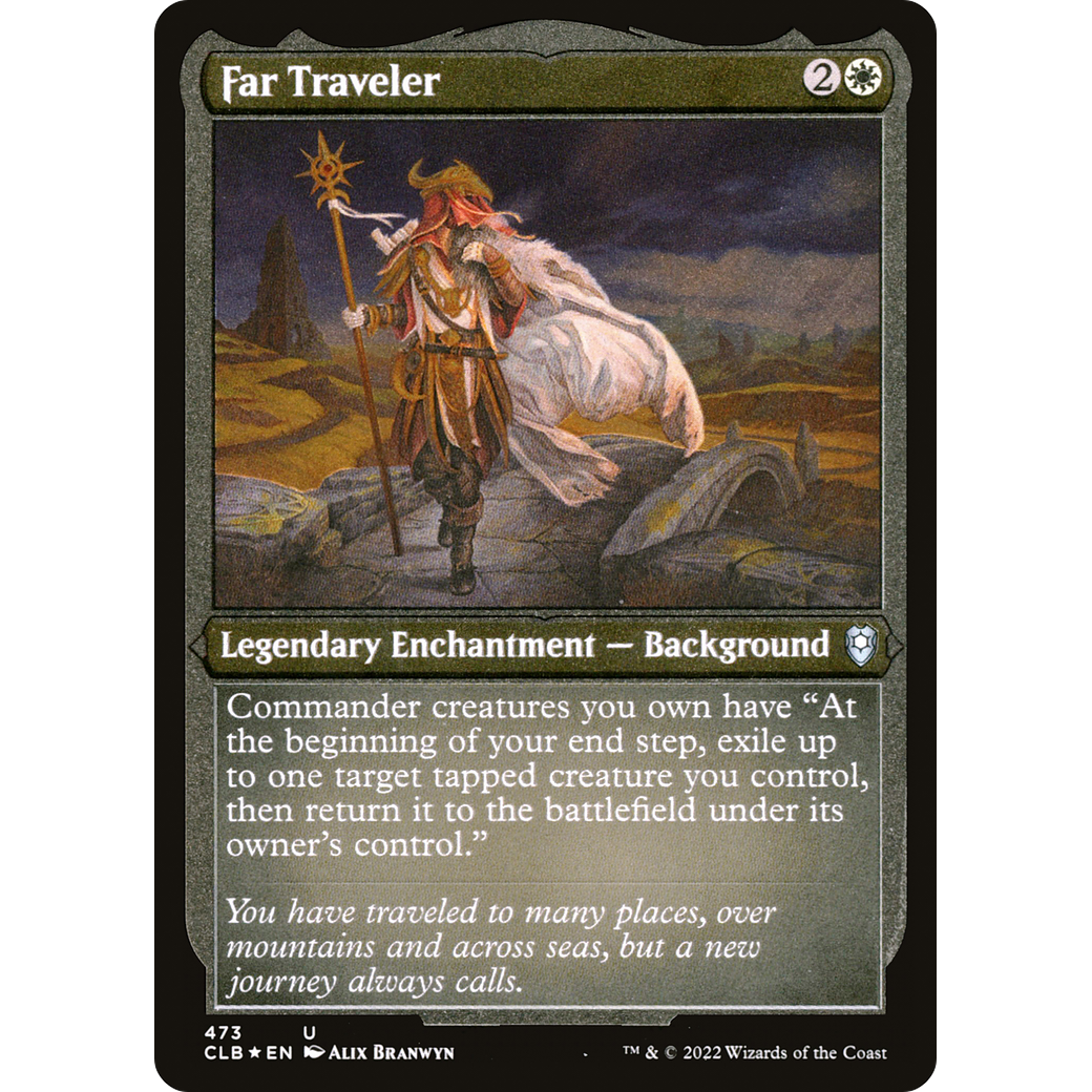 Far Traveler (CLB-473) - Commander Legends: Battle for Baldur's Gate Etched Foil