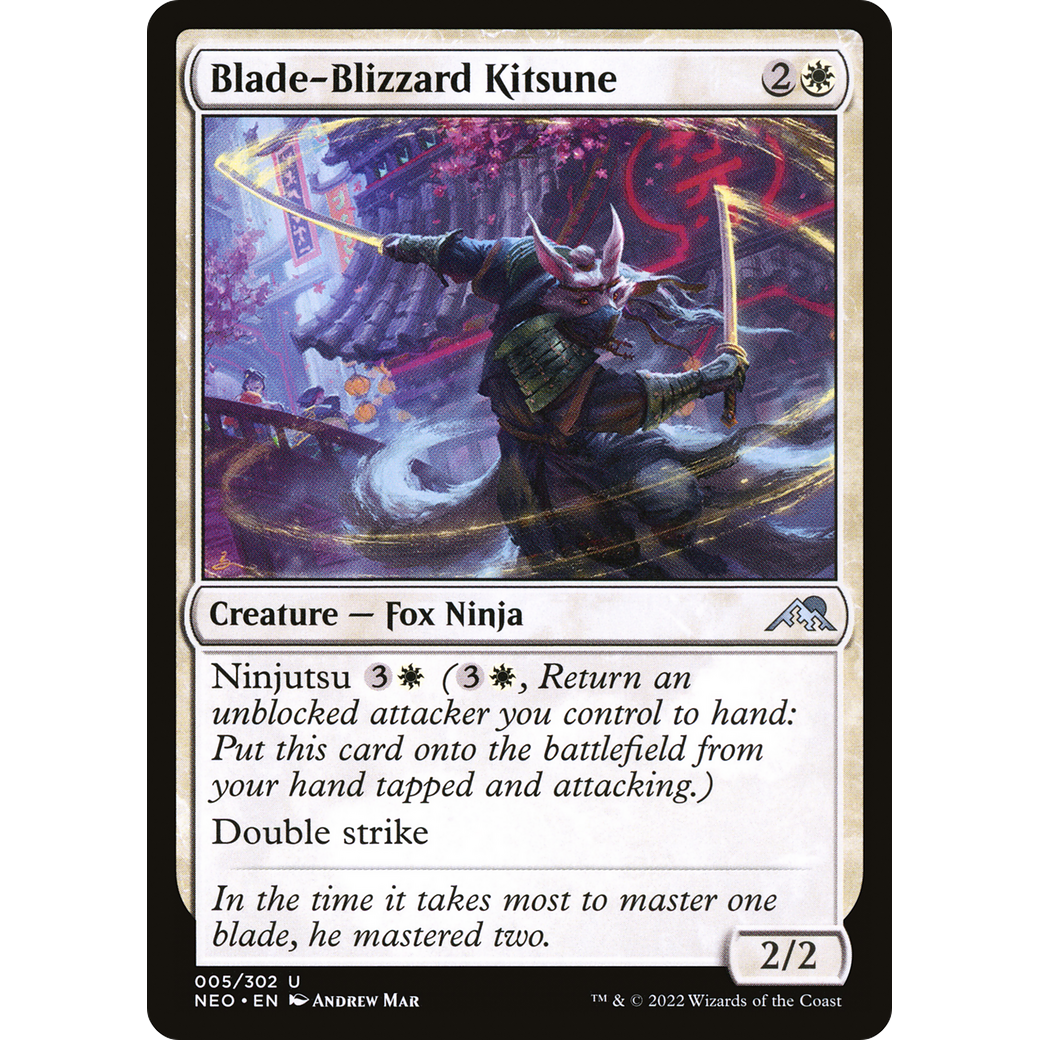 Blade-Blizzard Kitsune (NEO-005) - Kamigawa: Neon Dynasty Foil