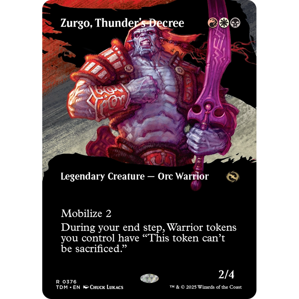 Zurgo, Thunder's Decree (TDM-376) - Tarkir: Dragonstorm: (Showcase) (Borderless) Foil