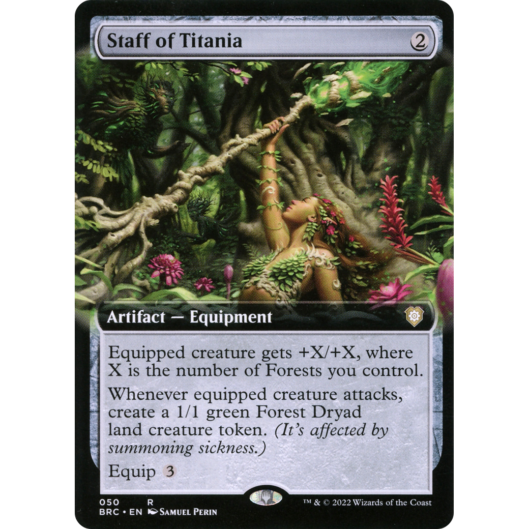 Staff of Titania (Extended Art) (BRC-050) - The Brothers' War Commander: (Extended Art)