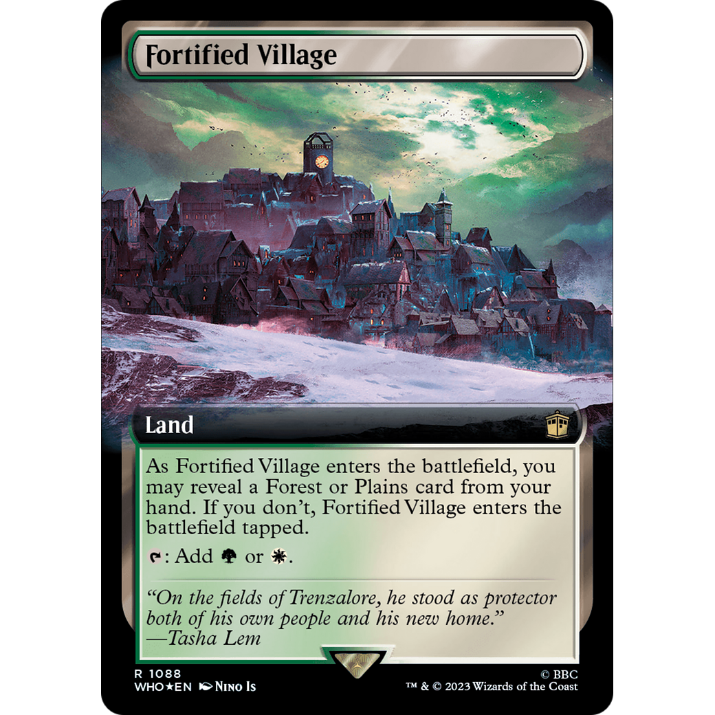 Fortified Village (Extended Art) (Surge Foil) (WHO-1088) - Doctor Who: (Extended Art) Foil