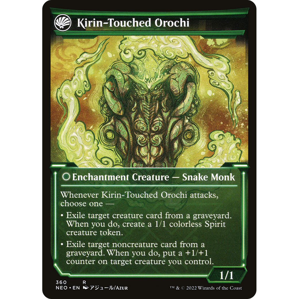 Teachings of the Kirin // Kirin-Touched Orochi (NEO-360) - Kamigawa: Neon Dynasty: (Showcase, fandfc)