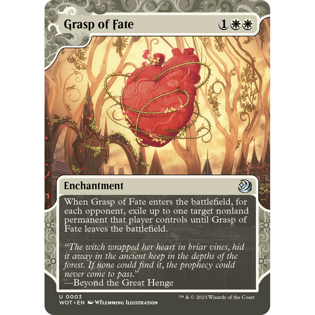 Grasp of Fate (WOT-003) - Wilds of Eldraine: Enchanting Tales: (Showcase) (Borderless) Foil