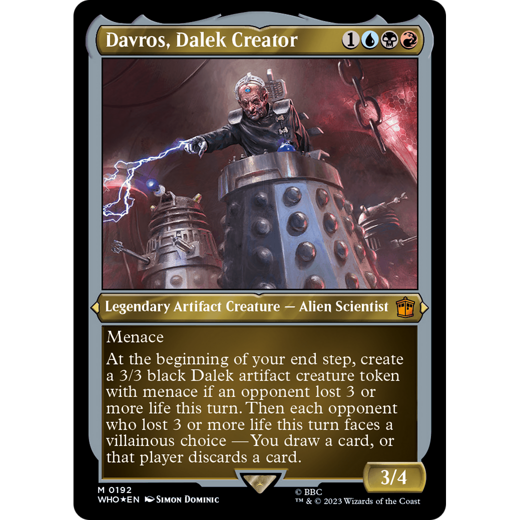Davros, Dalek Creator (Display Commander) - Thick Stock (WHO-192) - Doctor Who Foil