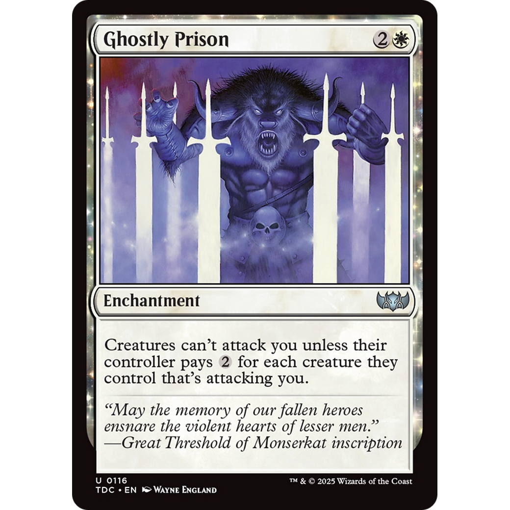 Ghostly Prison (TDC-116) - Commander: Tarkir: Dragonstorm: (enchantment)