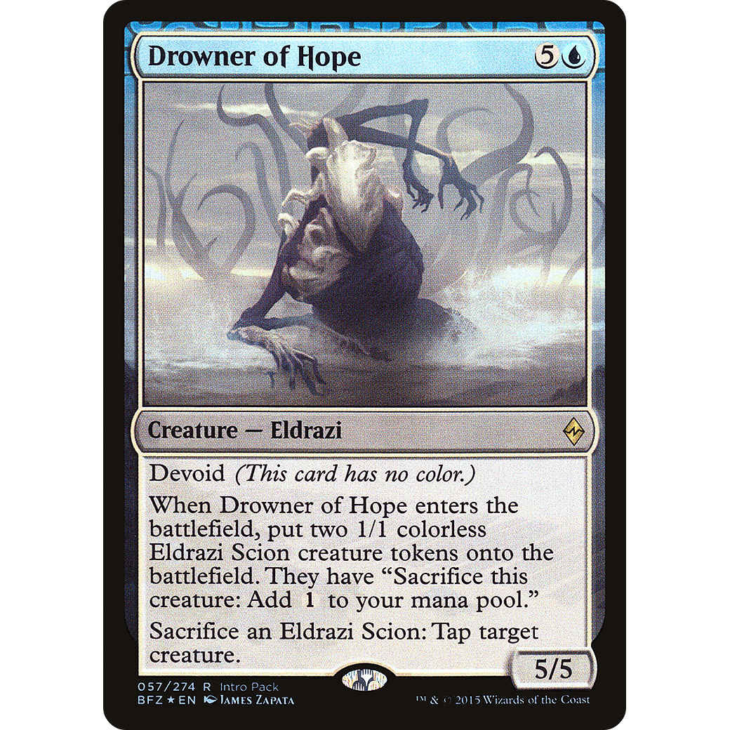 Drowner of Hope (UMP-057) - Battle for Zendikar Promos: (devoid) Foil