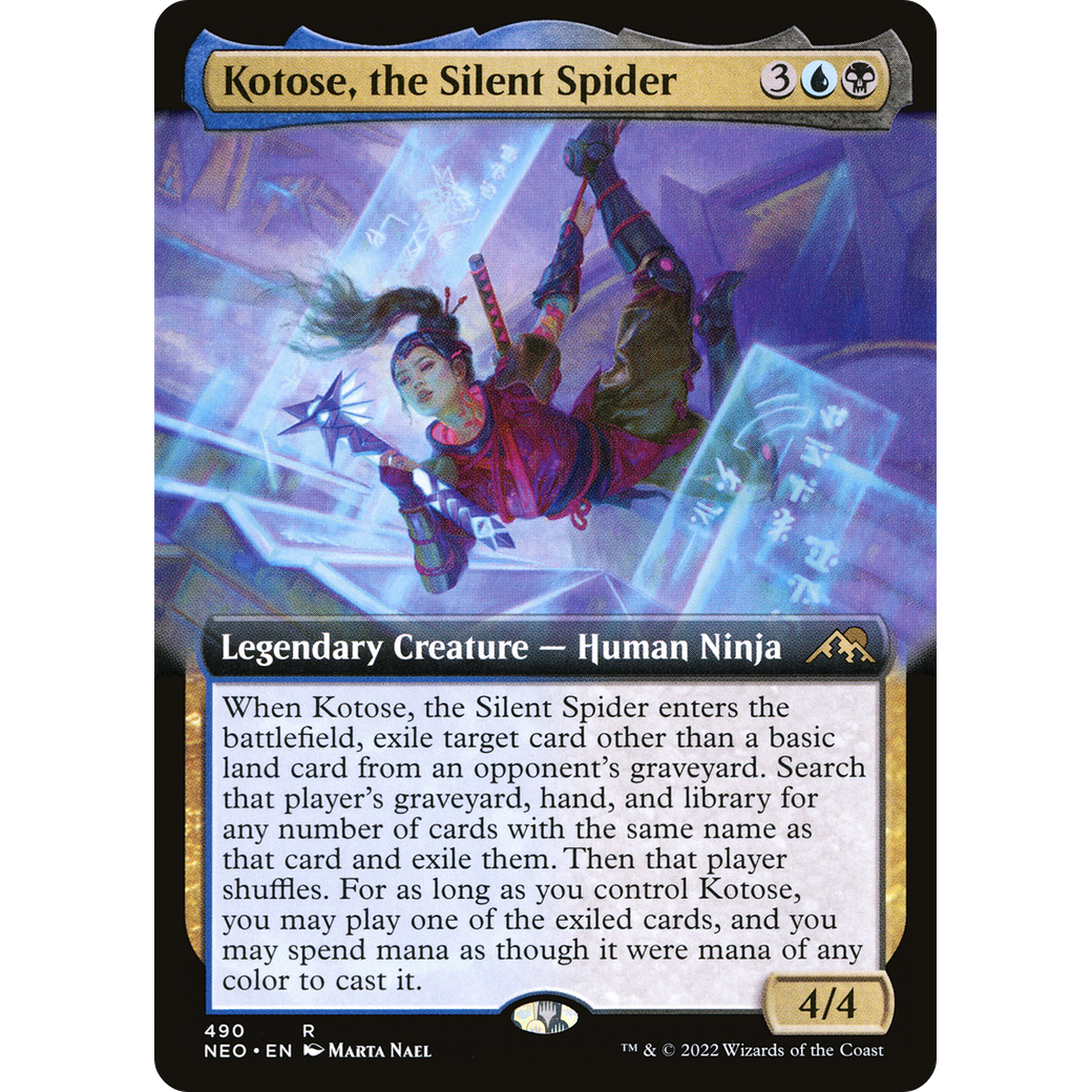 Kotose, the Silent Spider (NEO-490) - Kamigawa: Neon Dynasty: (Extended Art)