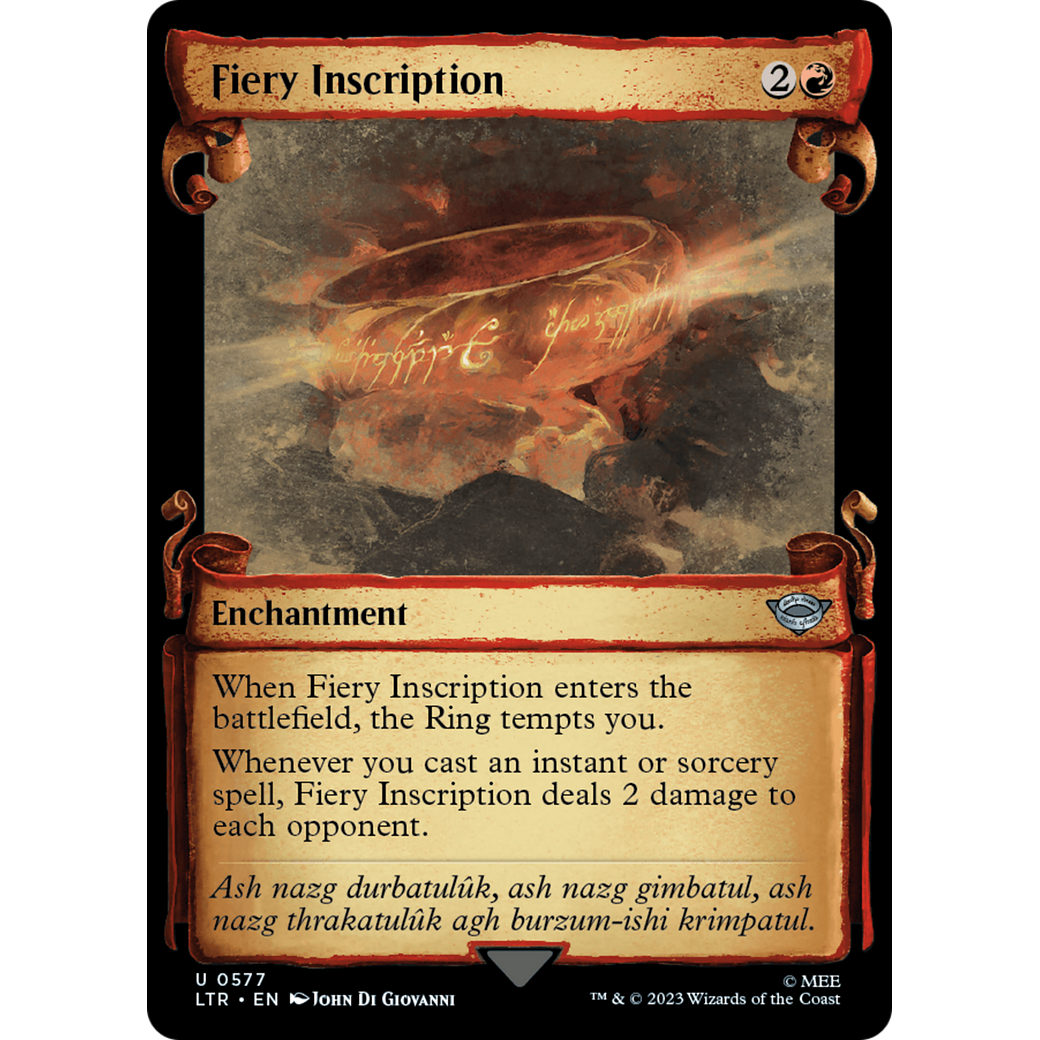 Fiery Inscription (LTR-577) - The Lord of the Rings: Tales of Middle-earth: (Showcase)