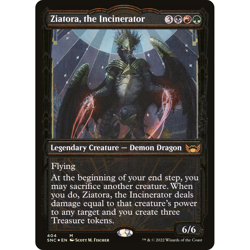 Ziatora, the Incinerator (Gilded Foil) (SNC-404) - Streets of New Capenna: (Showcase) Foil