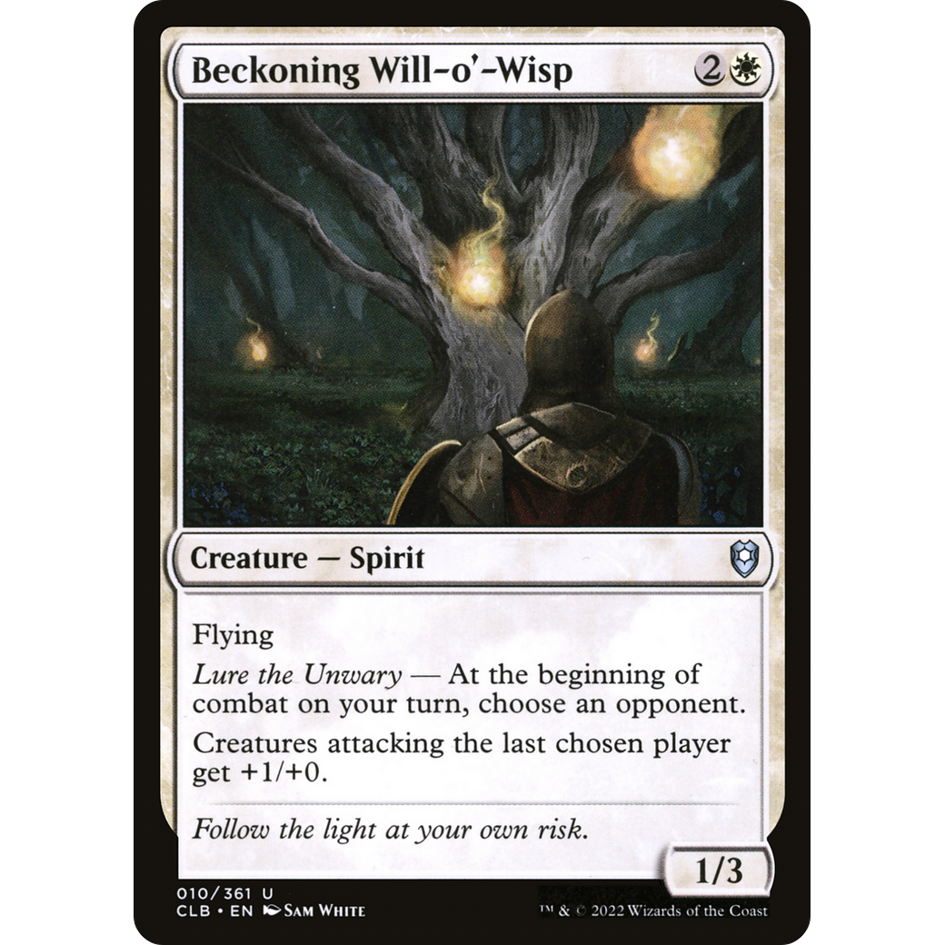 Beckoning Will-o'-Wisp (CLB-010) - Commander Legends: Battle for Baldur's Gate Foil
