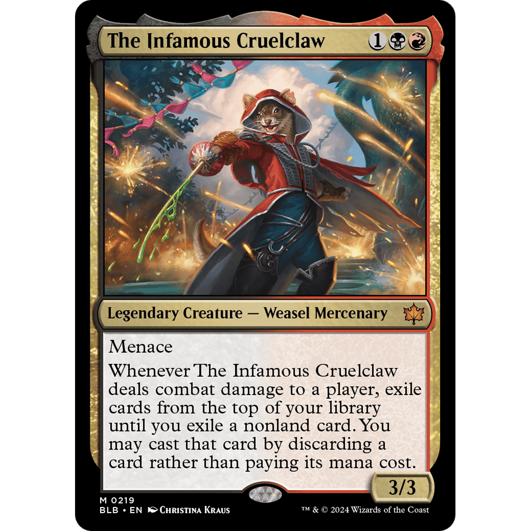 The Infamous Cruelclaw (BLB-219) - Bloomburrow Foil