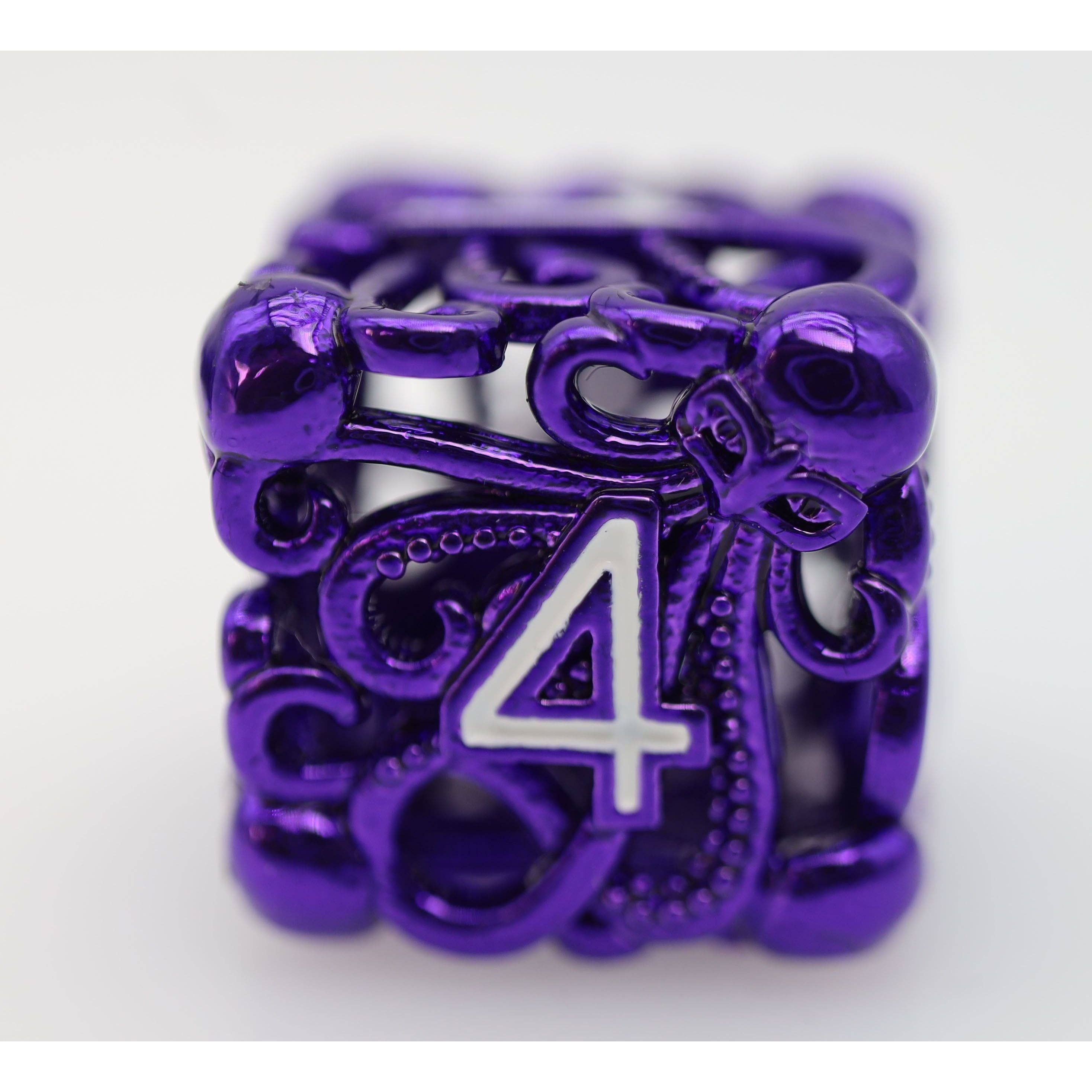 Mind Eater: Electric Purple - Hollow Metal RPG Dice Set