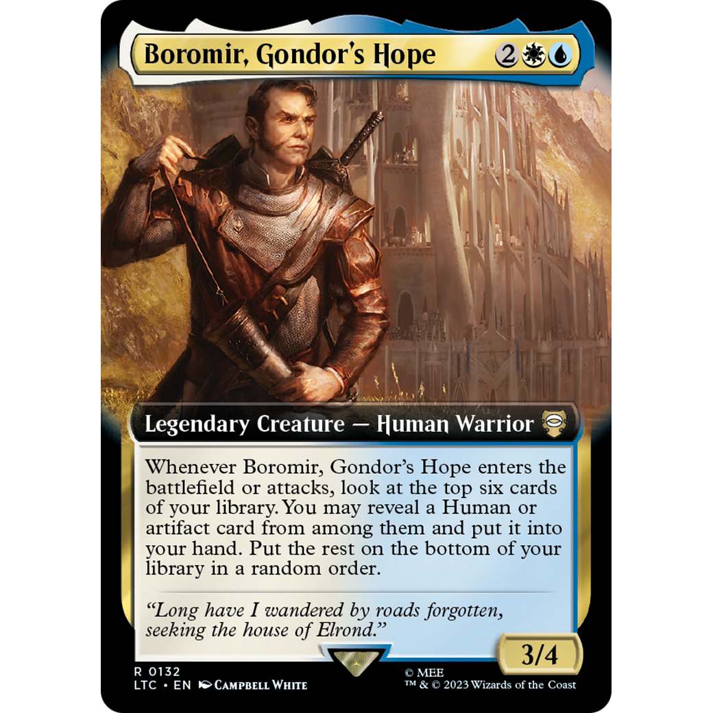 Boromir, Gondor's Hope (Extended Art) (LTC-132) - Tales of Middle-earth Commander: (Extended Art) Foil