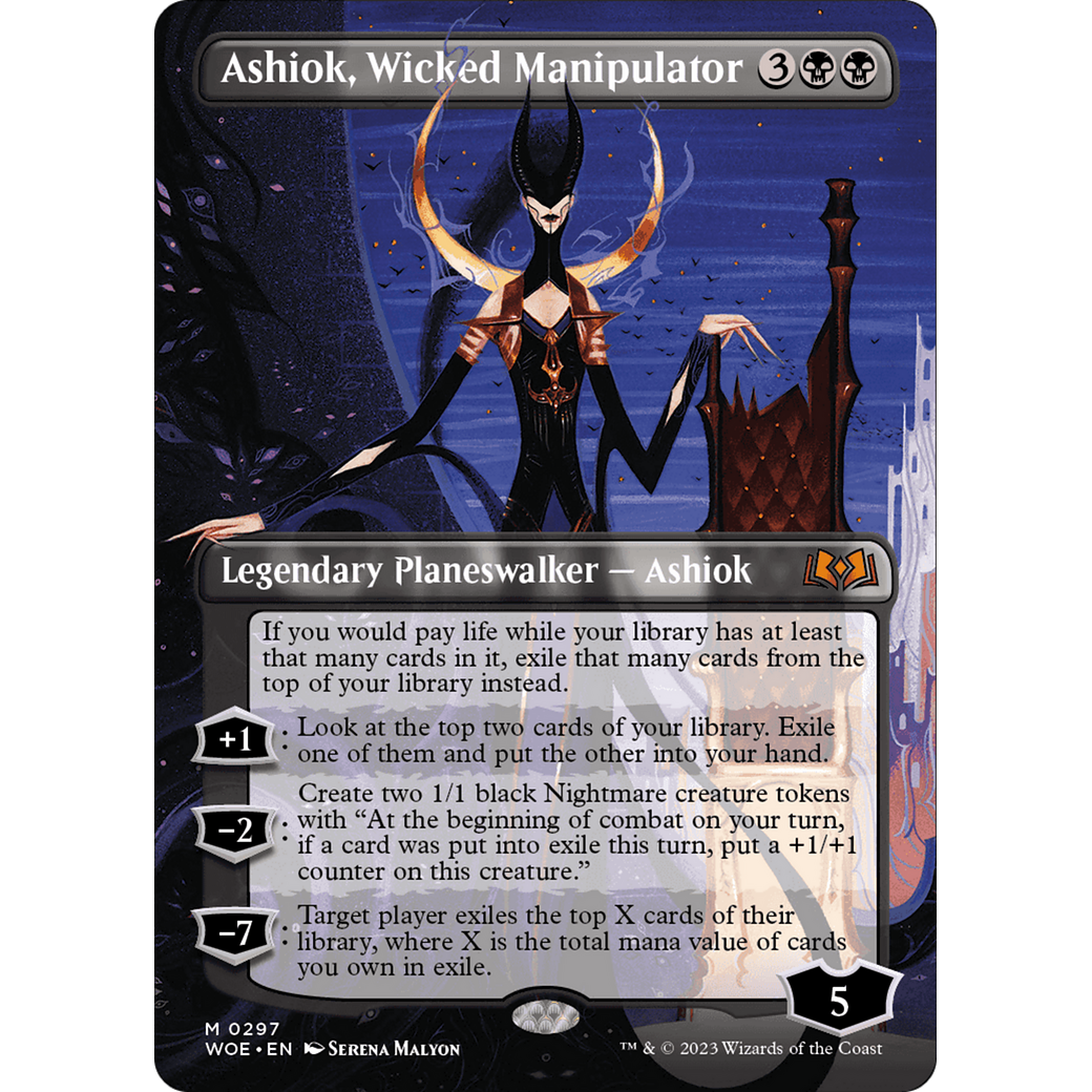 Ashiok, Wicked Manipulator (WOE-297) - Wilds of Eldraine (Borderless) Foil
