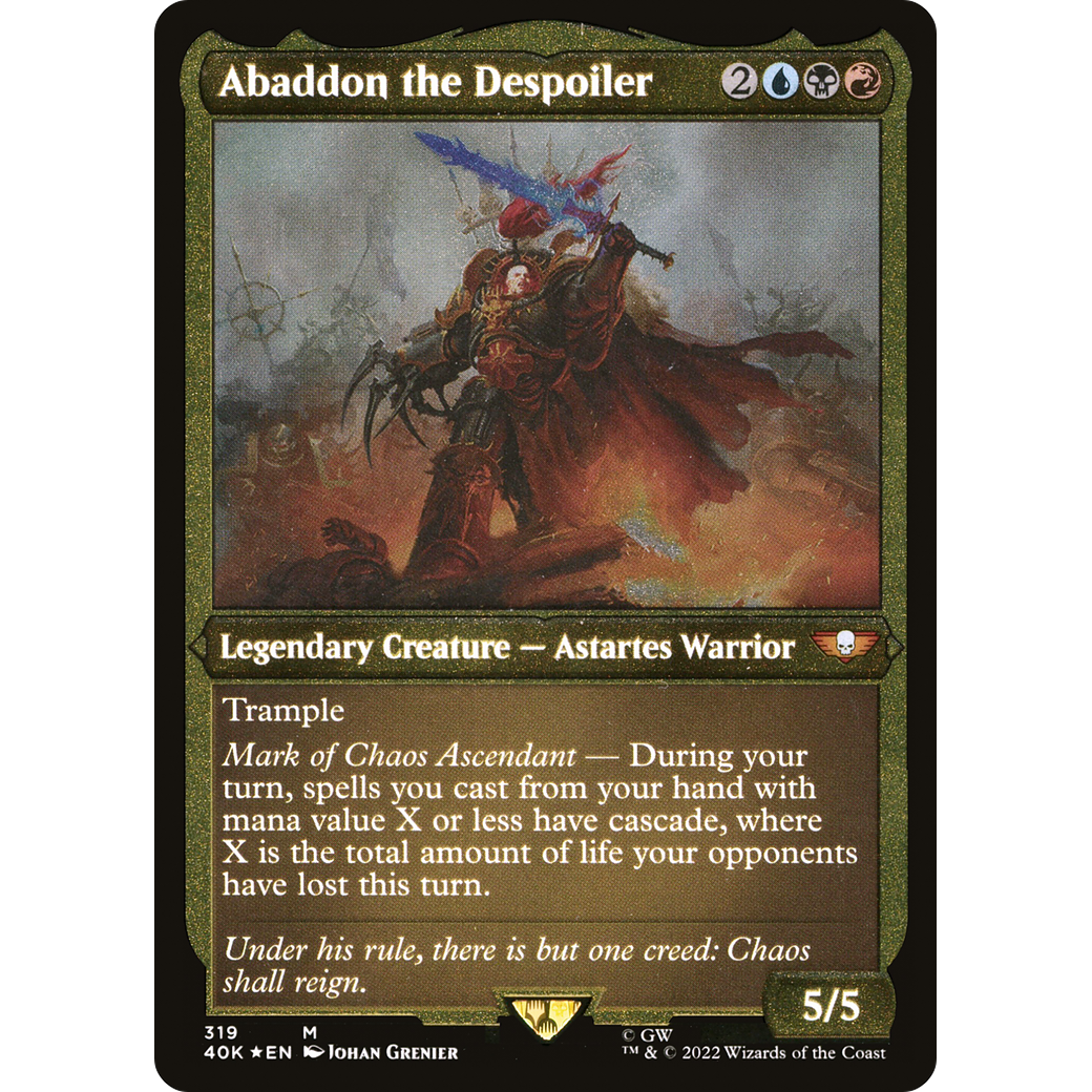 Abaddon the Despoiler (40K-319) - Warhammer 40,000 Commander Etched Foil