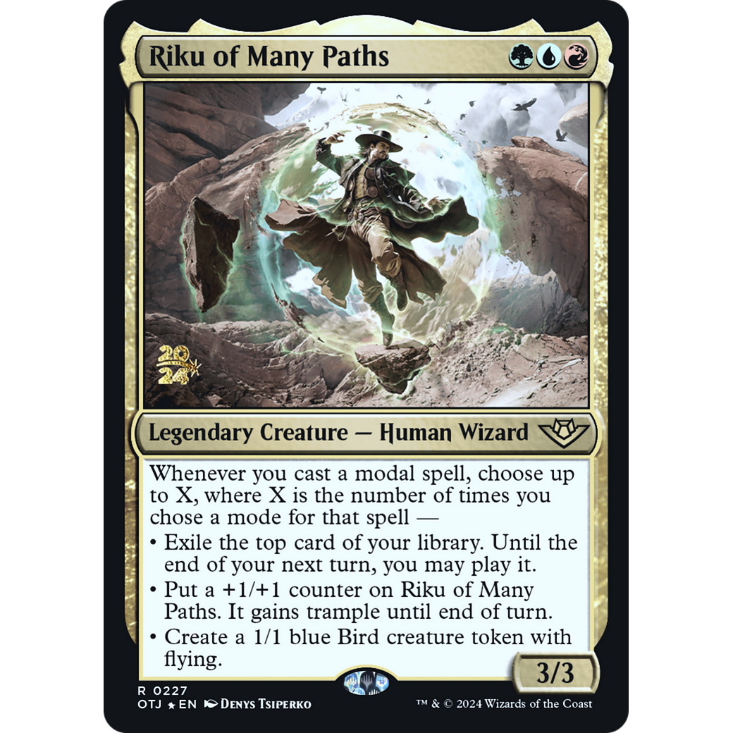 Riku of Many Paths (PRE-227S) - Outlaws of Thunder Junction Promos Foil