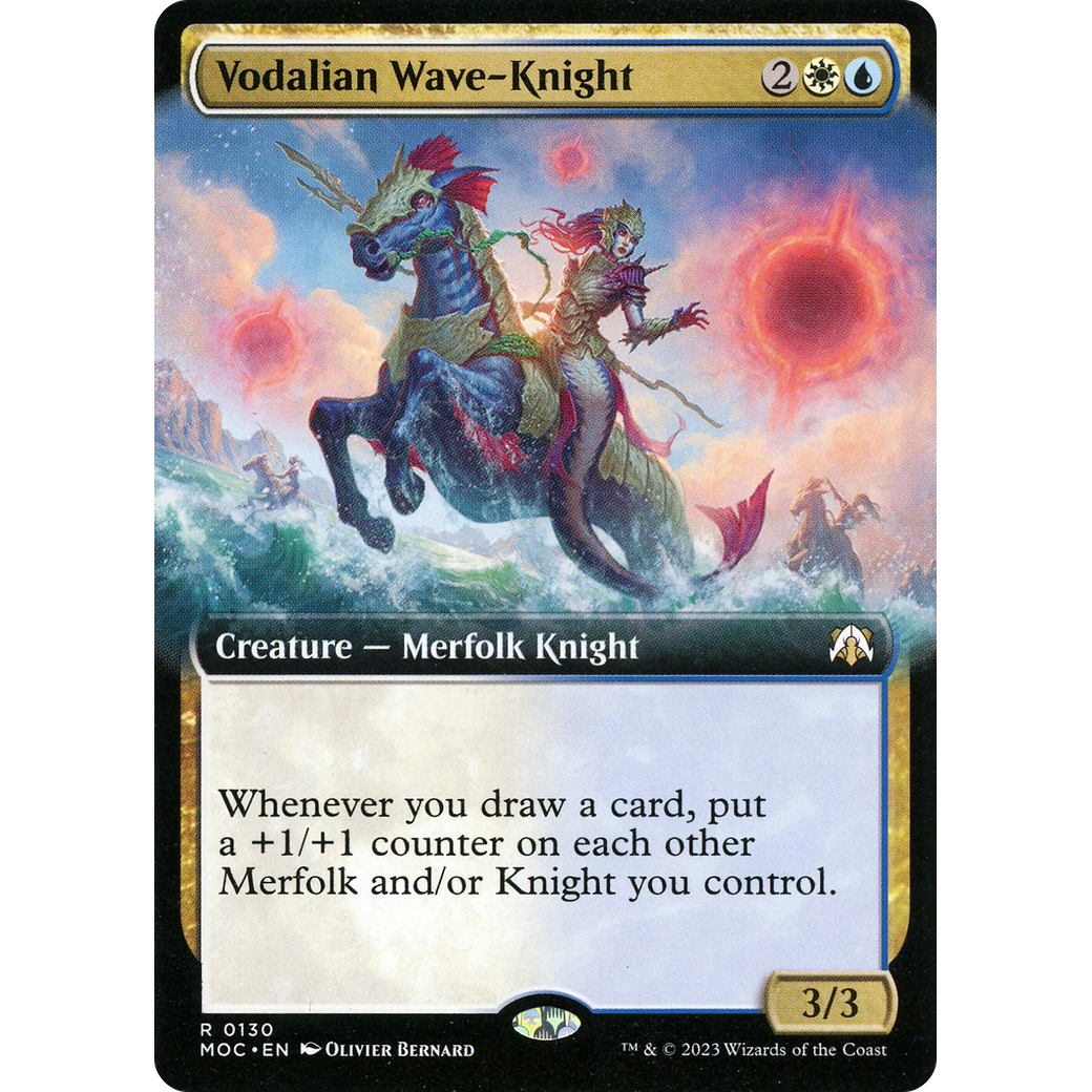 Vodalian Wave-Knight (Extended Art) (MOC-130) - March of the Machine Commander: (Extended Art) Foil