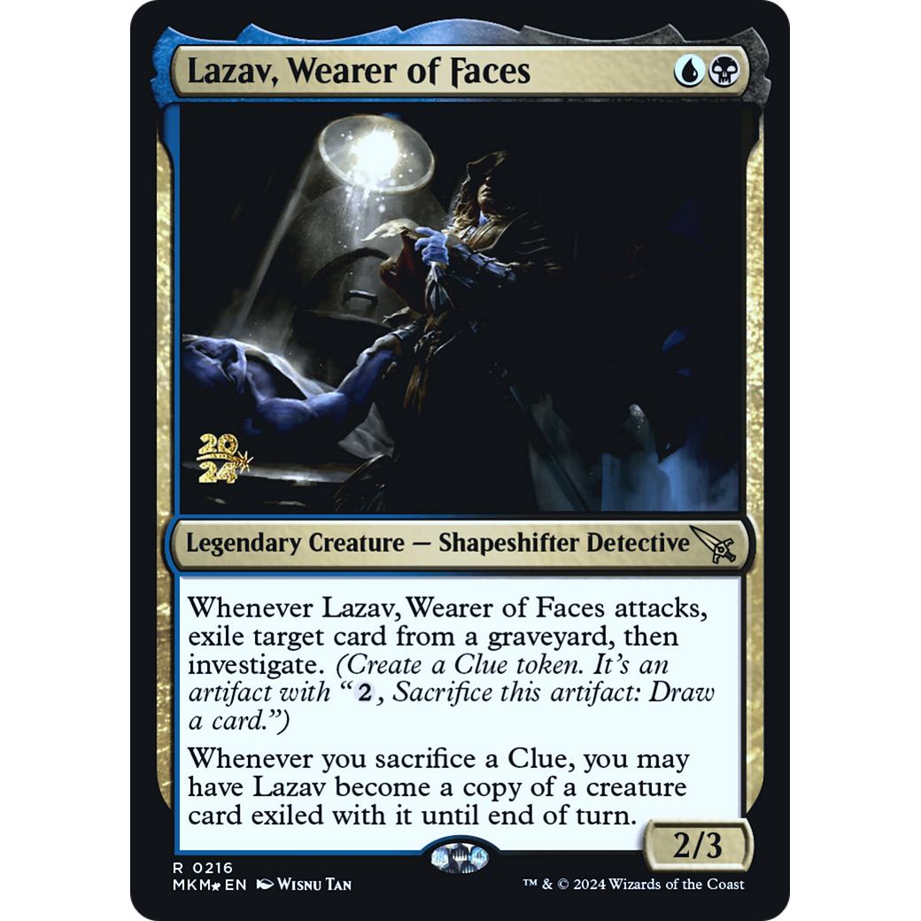 Lazav, Wearer of Faces (PRE-216S) - Murders at Karlov Manor Promos Foil