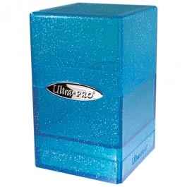 Glitter Blue Satin Tower Deck Box