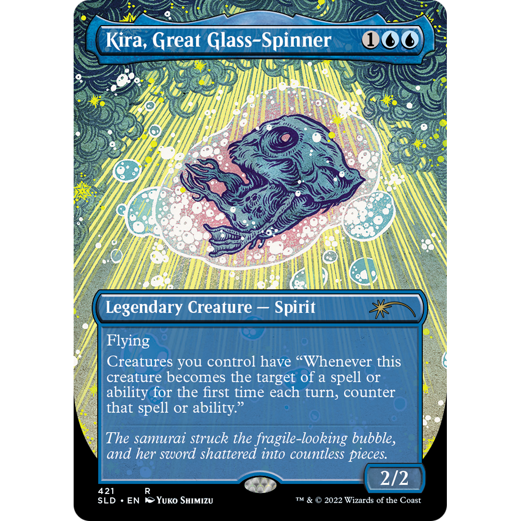 Kira, Great Glass-Spinner (Borderless) (SLD-421) - Secret Lair Drop (Borderless) Foil